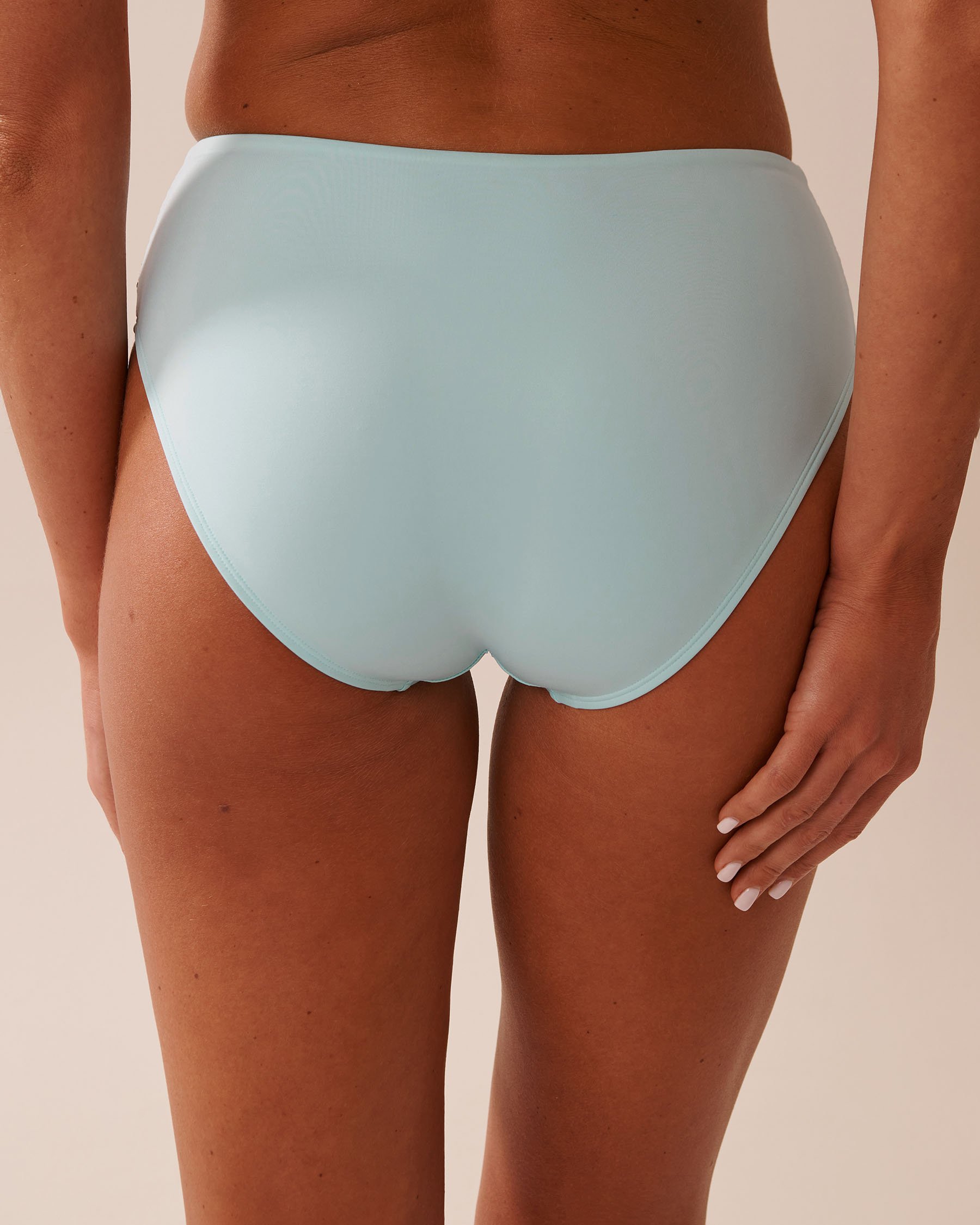 LA VIE EN ROSE AQUA BABY BLUE Draped Mid Waist Bikini Bottom Baby Blue 70300774 - View2