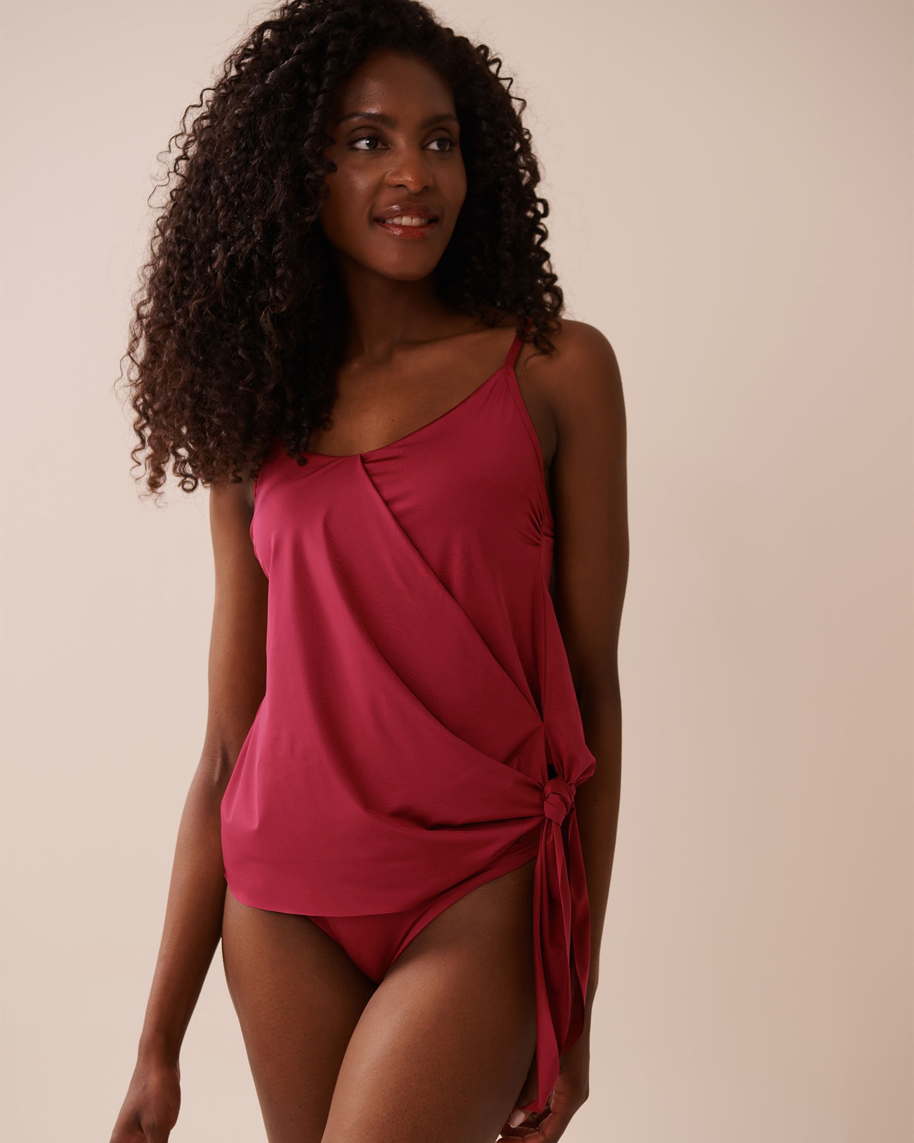 LA VIE EN ROSE AQUA Haut tankini noué DEEP RED Rouge foncé 70100801 - View1
