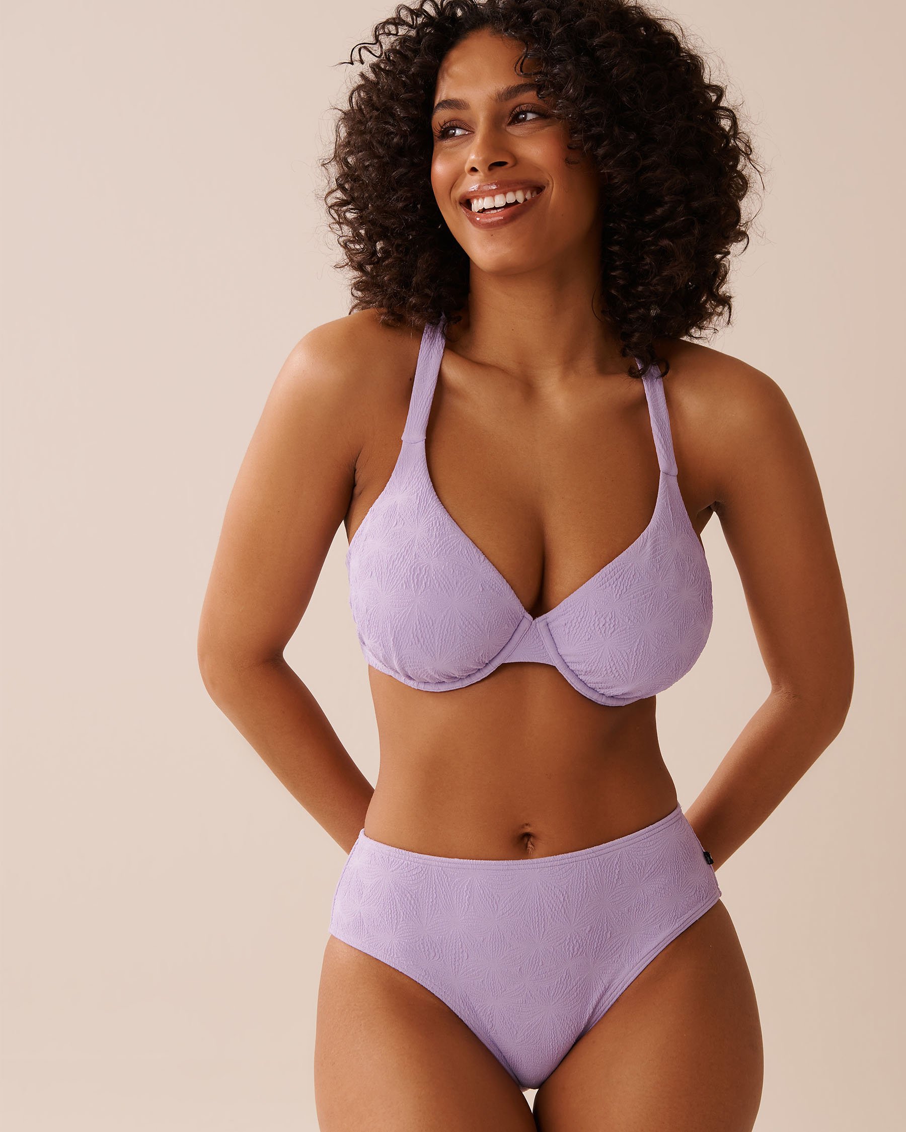 LA VIE EN ROSE AQUA LAVENDER POP Mid Waist Bikini Bottom Lavender Pop 70300753 - View3
