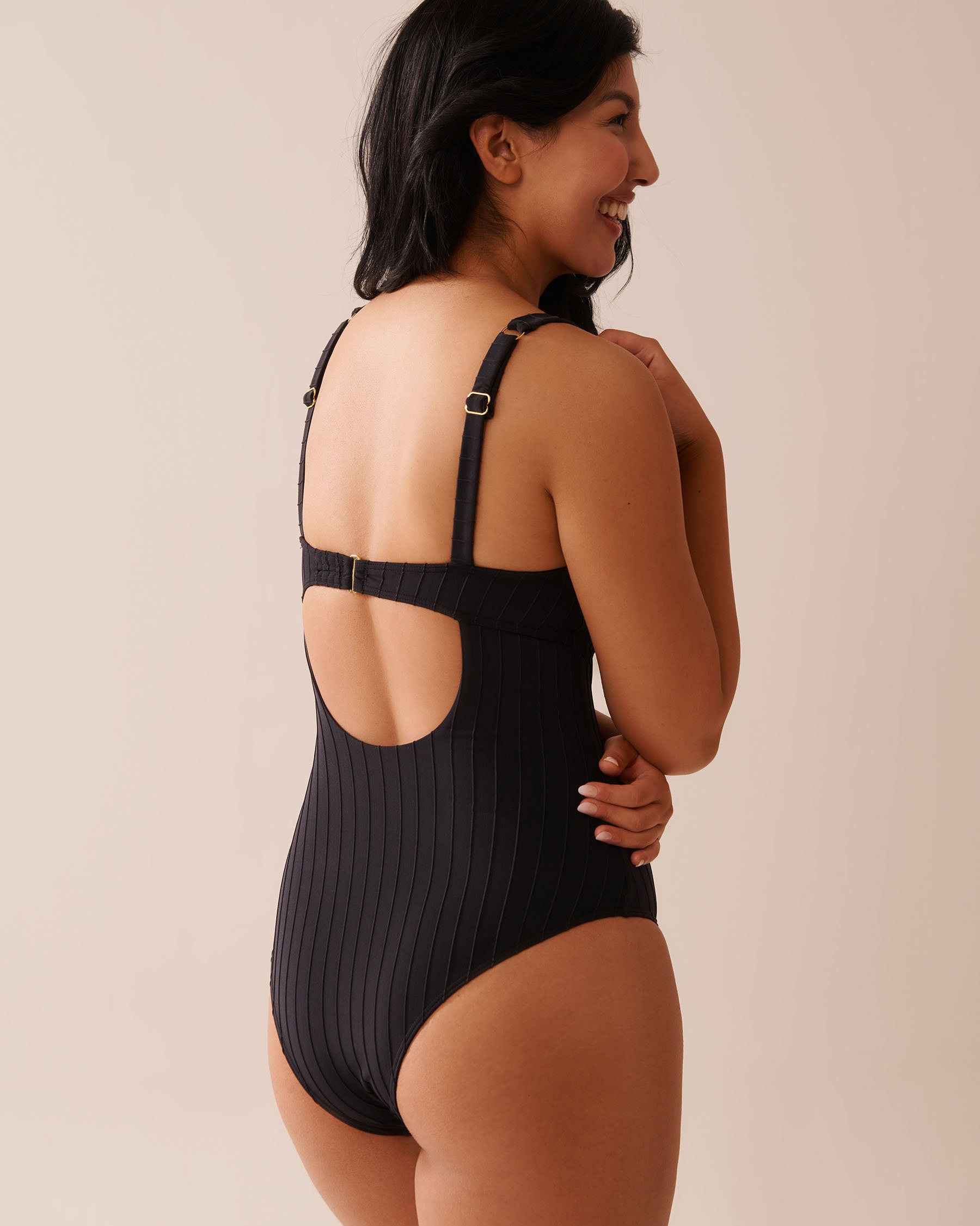 LA VIE EN ROSE AQUA Maillot une-pièce balconnet BLACK Noir 70400181 - View2