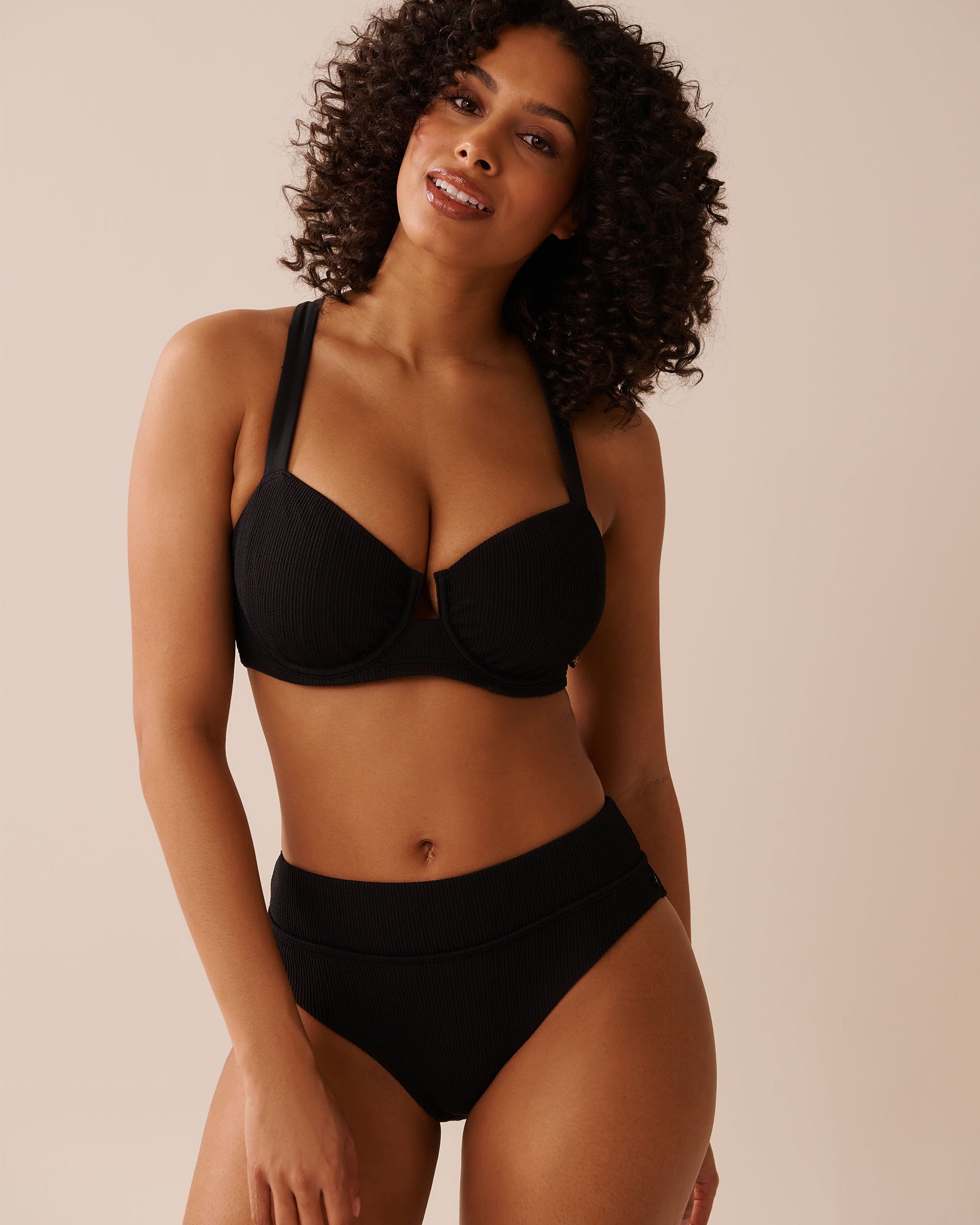 LA VIE EN ROSE AQUA Haut de bikini balconnet bonnet D BLACK Noir 70200186 - View5