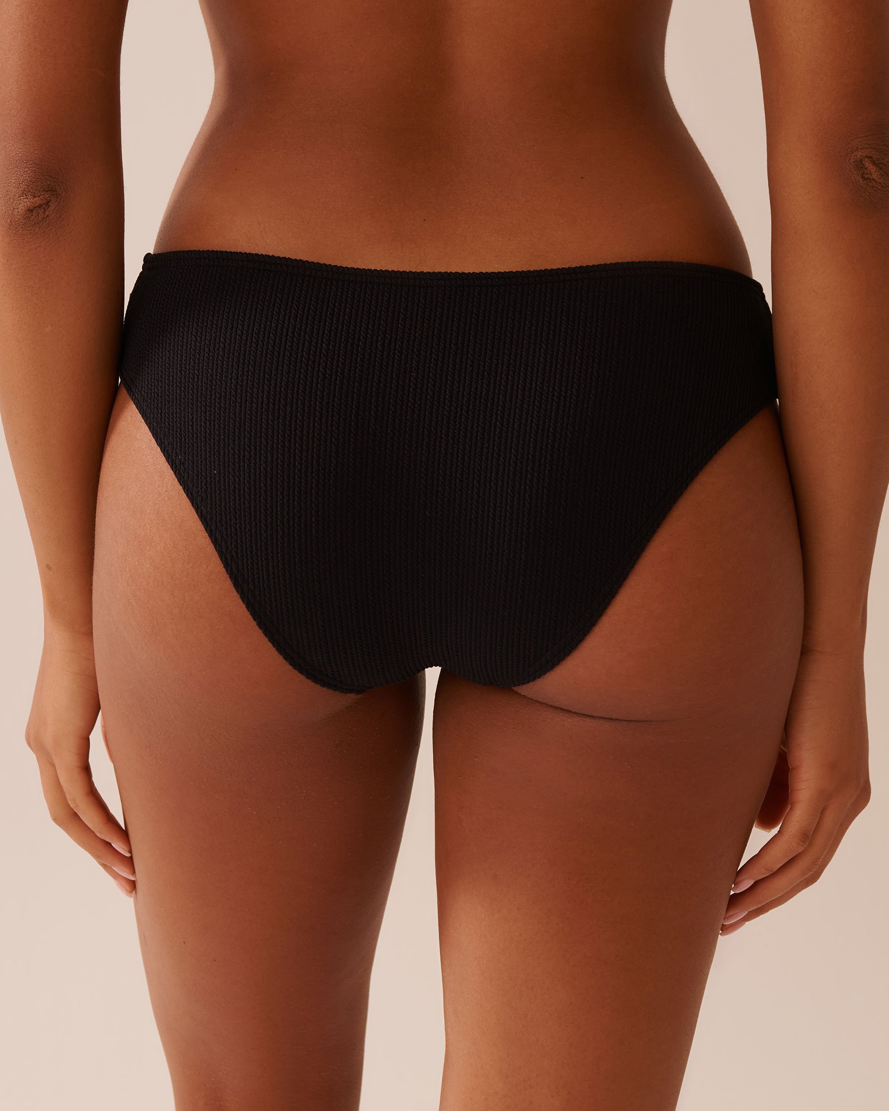 LA VIE EN ROSE AQUA Bas de bikini brésilien noué à l'avant BLACK Noir 70300763 - View2