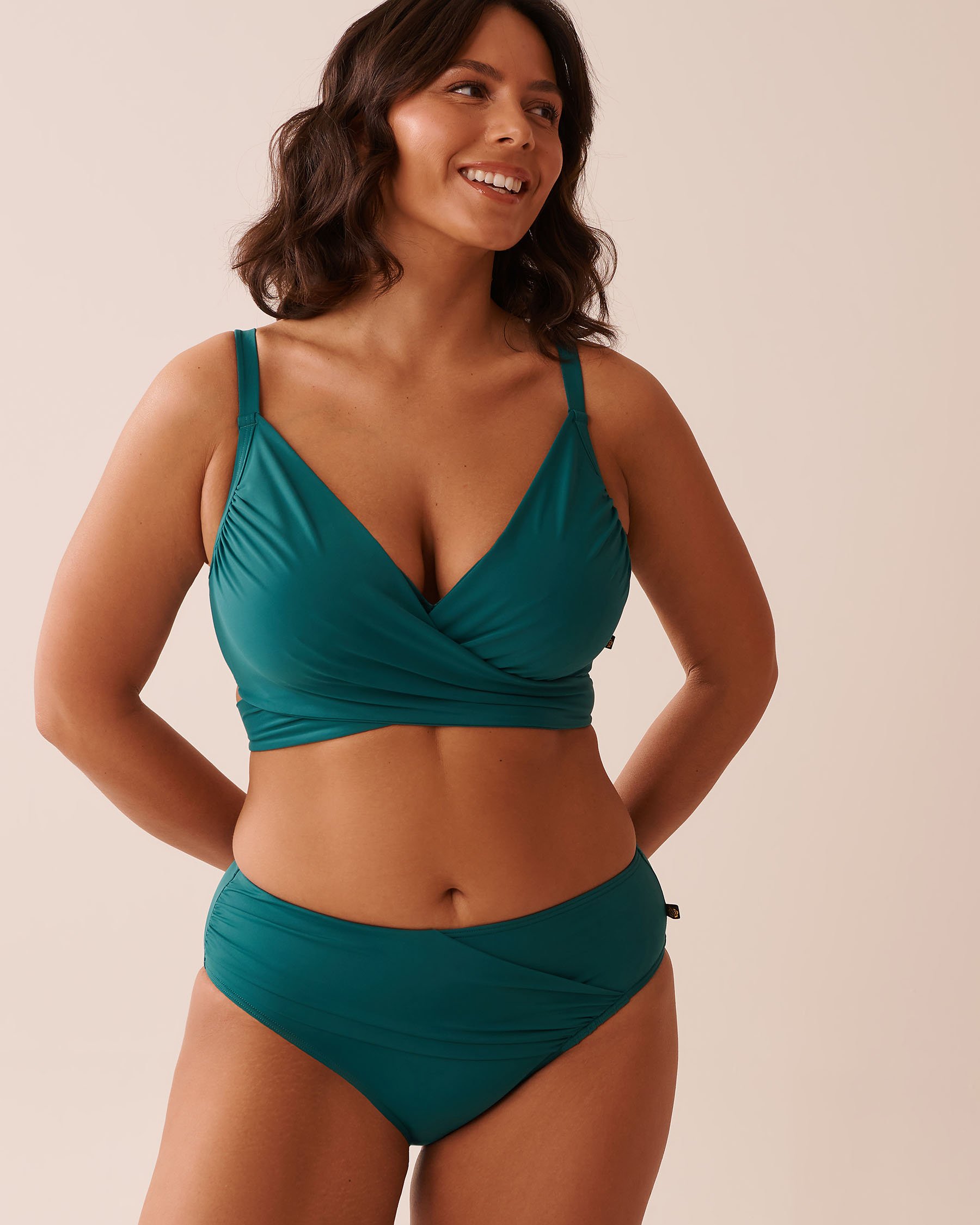 LA VIE EN ROSE AQUA Haut de bikini drapé bonnet D TEAL BLUE Bleu sarcelle 70200184 - View1