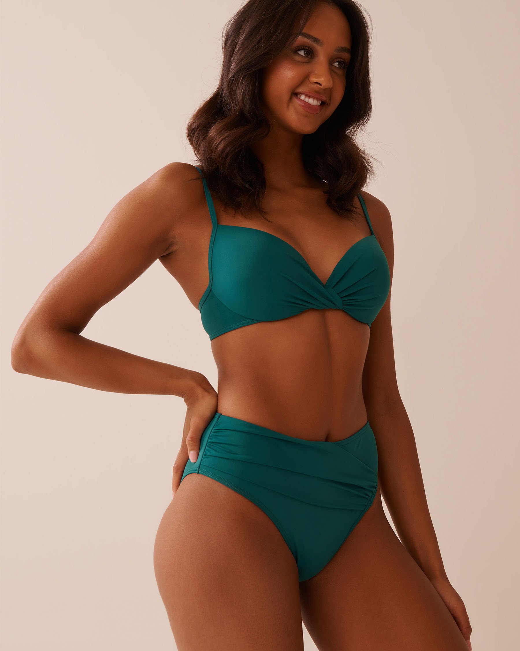 LA VIE EN ROSE AQUA Haut de bikini plongeant TEAL BLUE Bleu sarcelle 70100805 - Voir2