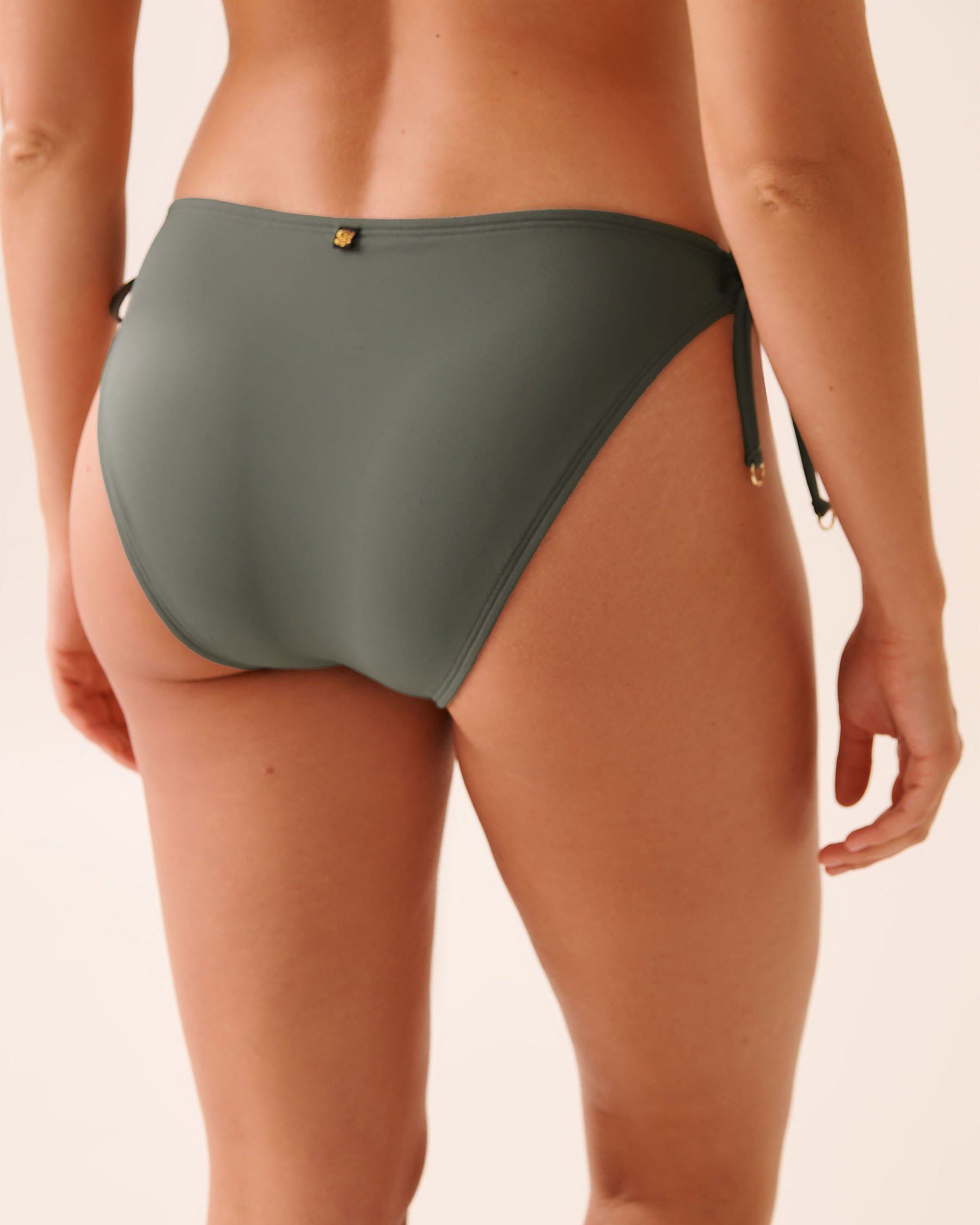 LA VIE EN ROSE AQUA Bas de bikini brésilien noué aux hanches KHAKI GREY Gris kaki 70300781 - View2