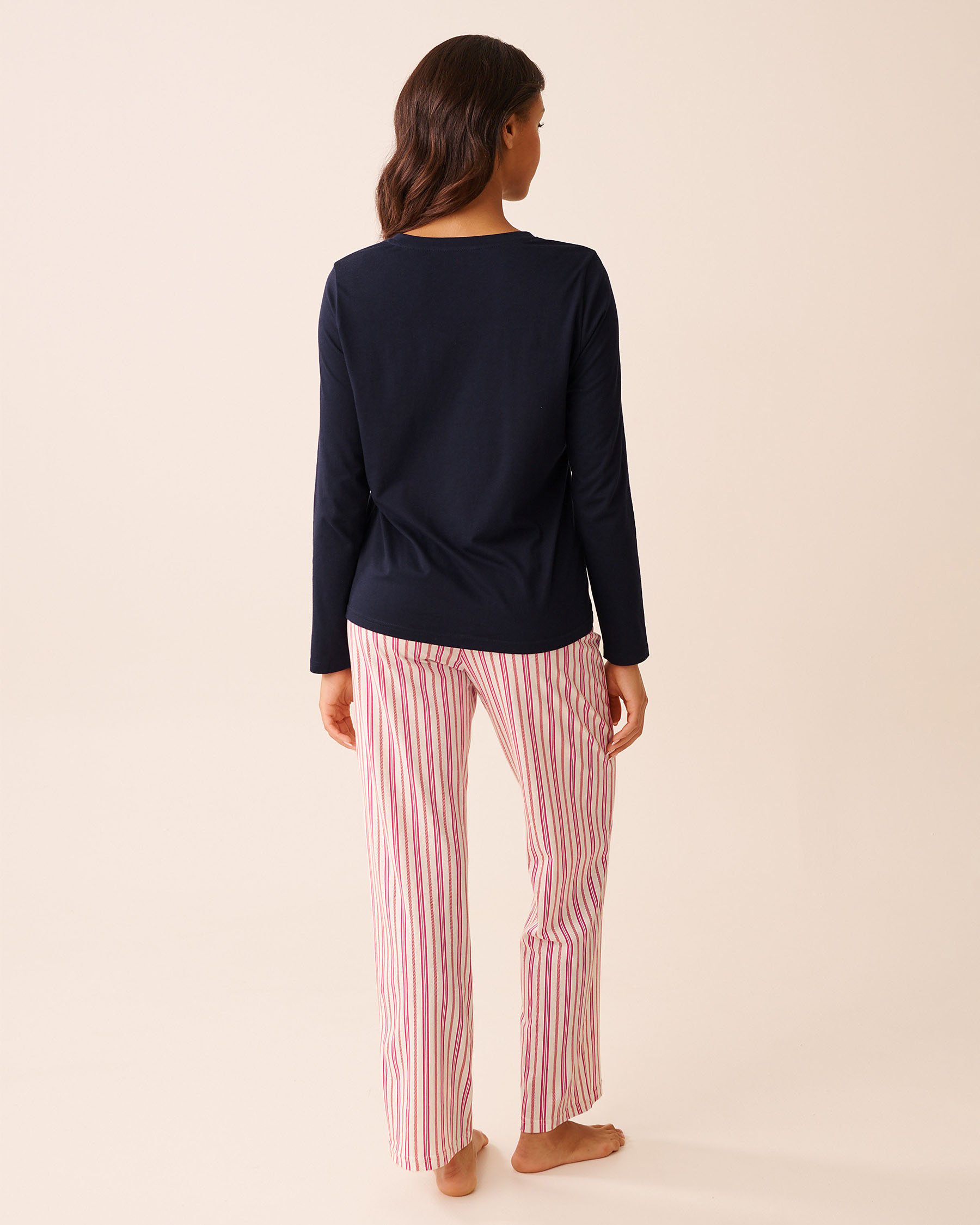 LA VIE EN ROSE Ensemble pyjama en coton imprimé sucre d'orge Bleu/Sucre d'orge 40400087 - View2