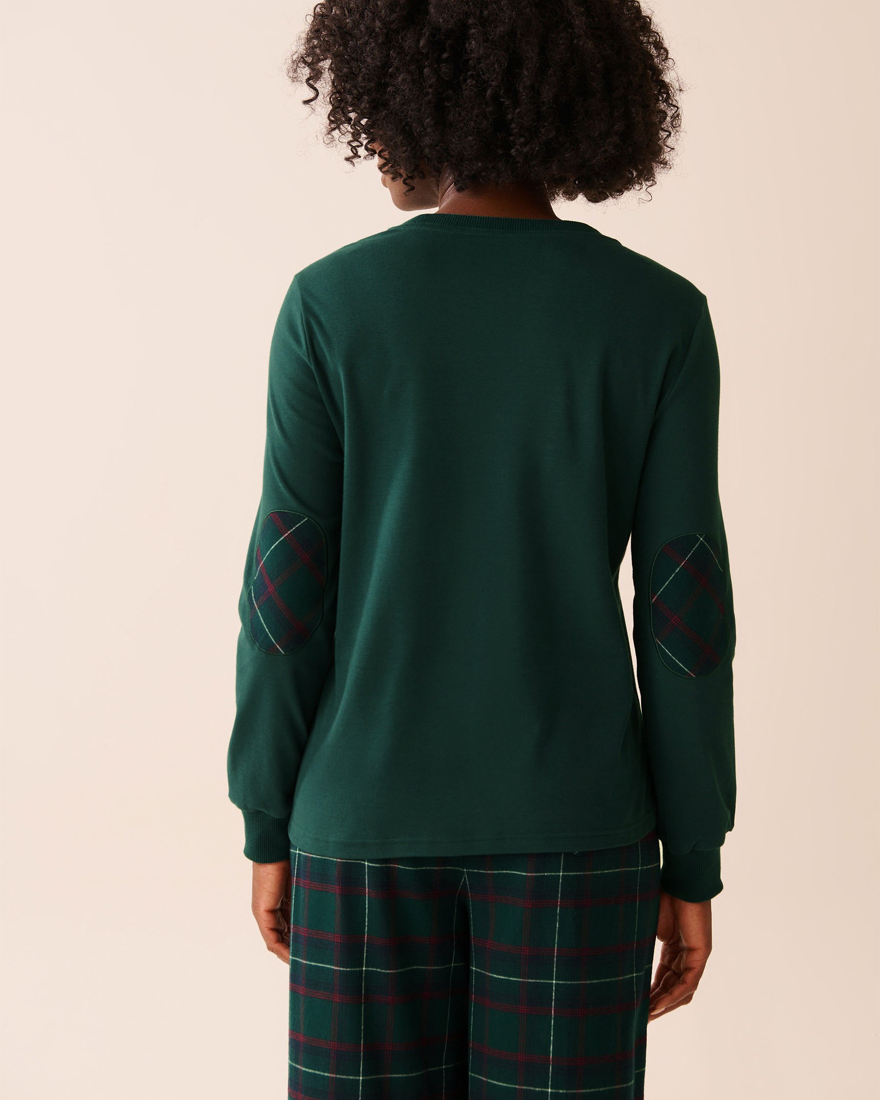 LA VIE EN ROSE Comfort & Joy Interlock Sweater Fir Green 40100788 - View4