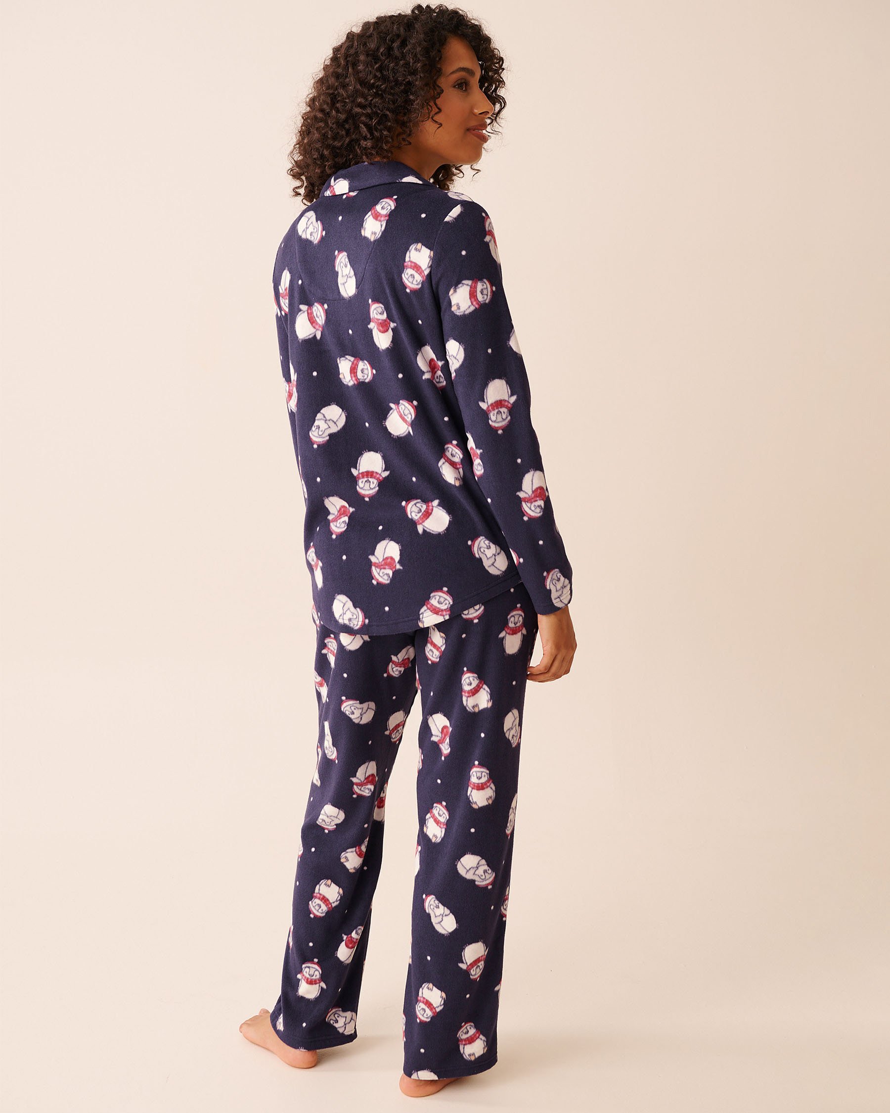 LA VIE EN ROSE Ensemble pyjama en polaire imprimé pingouin Bleu/Pingouins 40400090 - Voir2