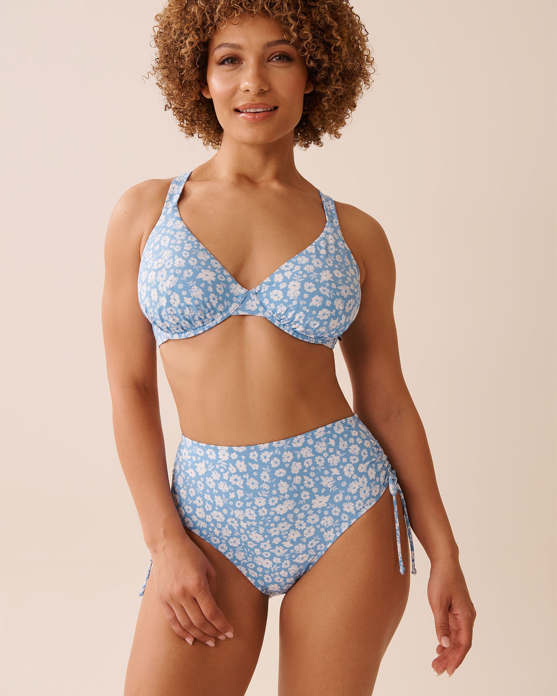 LA VIE EN ROSE AQUA BLUE MEADOW D Cup Plunge Bikini Top Blue Meadow 70200198 - View1
