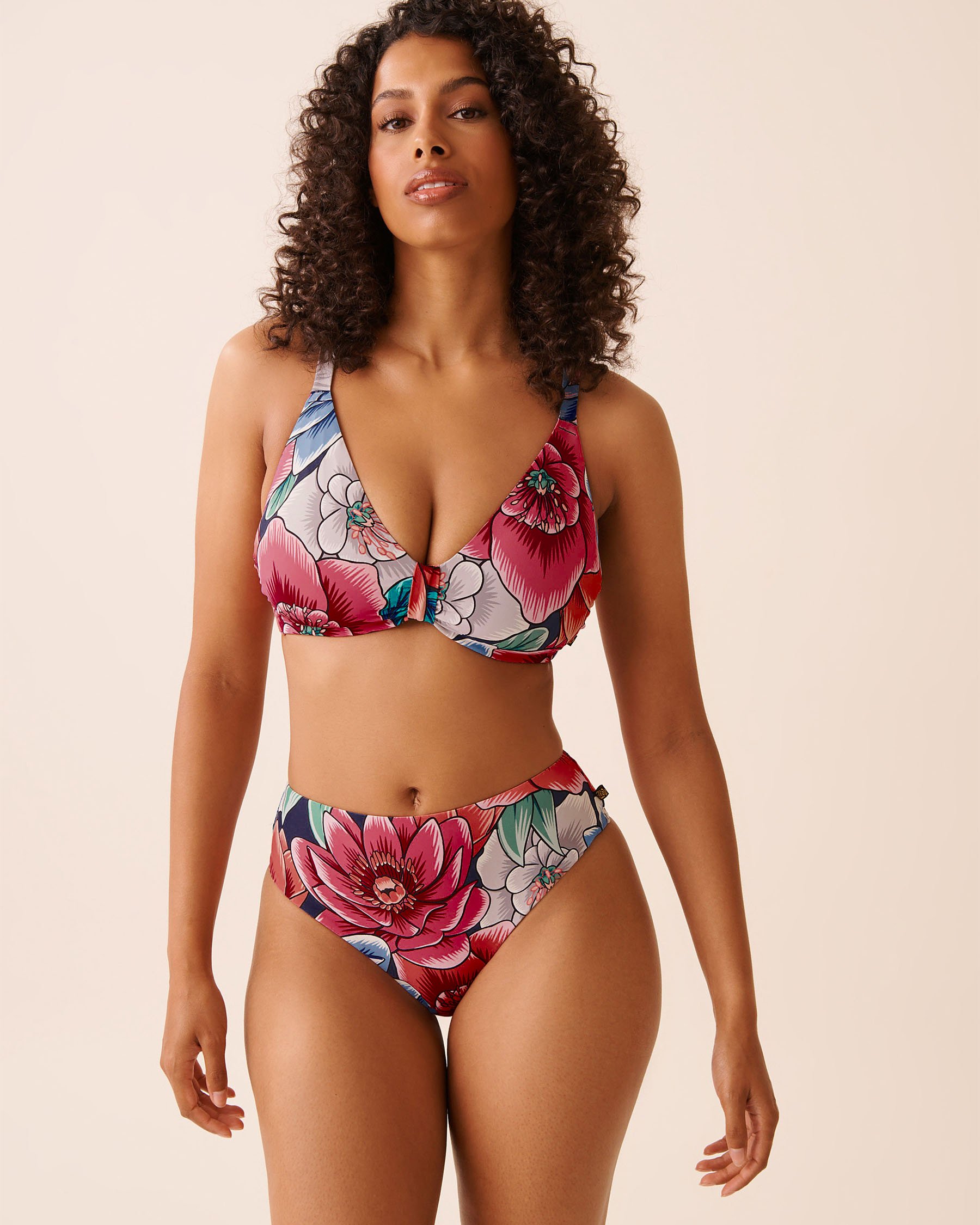 LA VIE EN ROSE AQUA Bas de bikini cheeky taille mi-haute FLORAL POP Fleurs pop 70300807 - View4