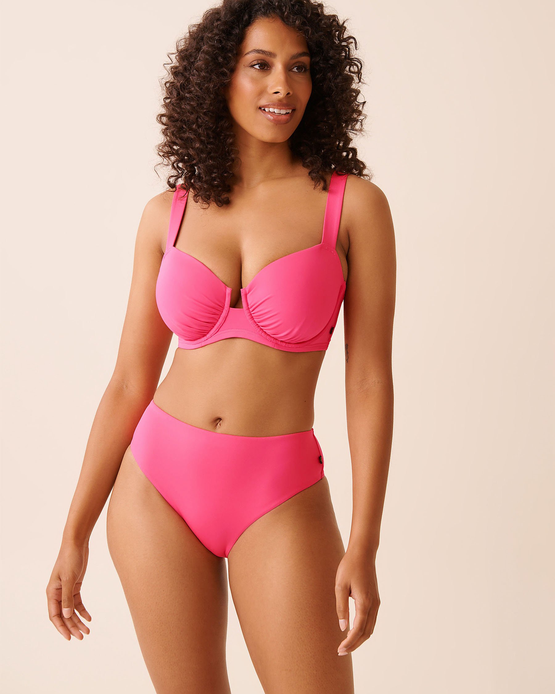 LA VIE EN ROSE AQUA Bas de bikini cheeky taille mi-haute PINK PUNCH Rose électrique 70300804 - View3