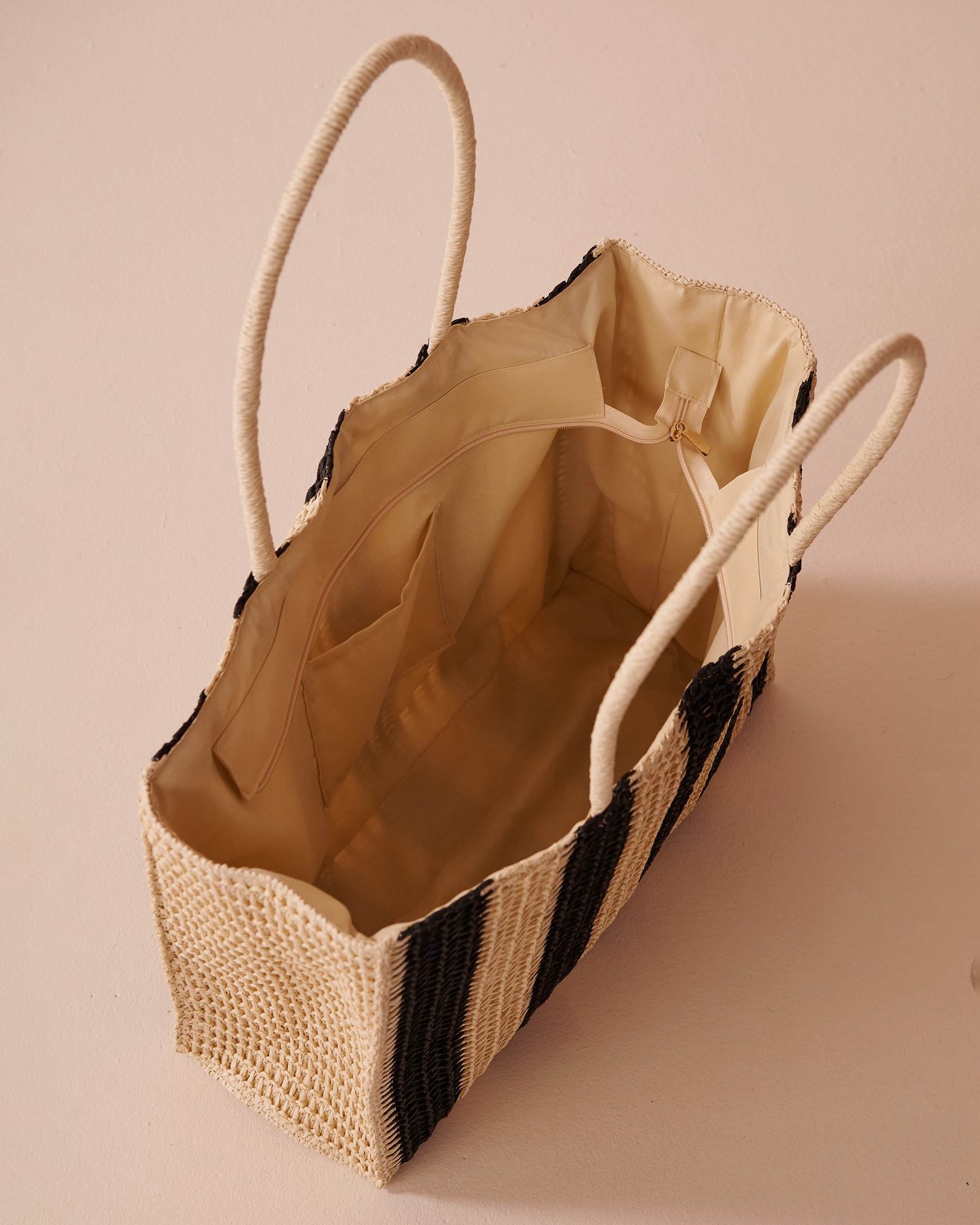 LA VIE EN ROSE AQUA Sac en paille rayée Paille rayée 80500106 - Voir3