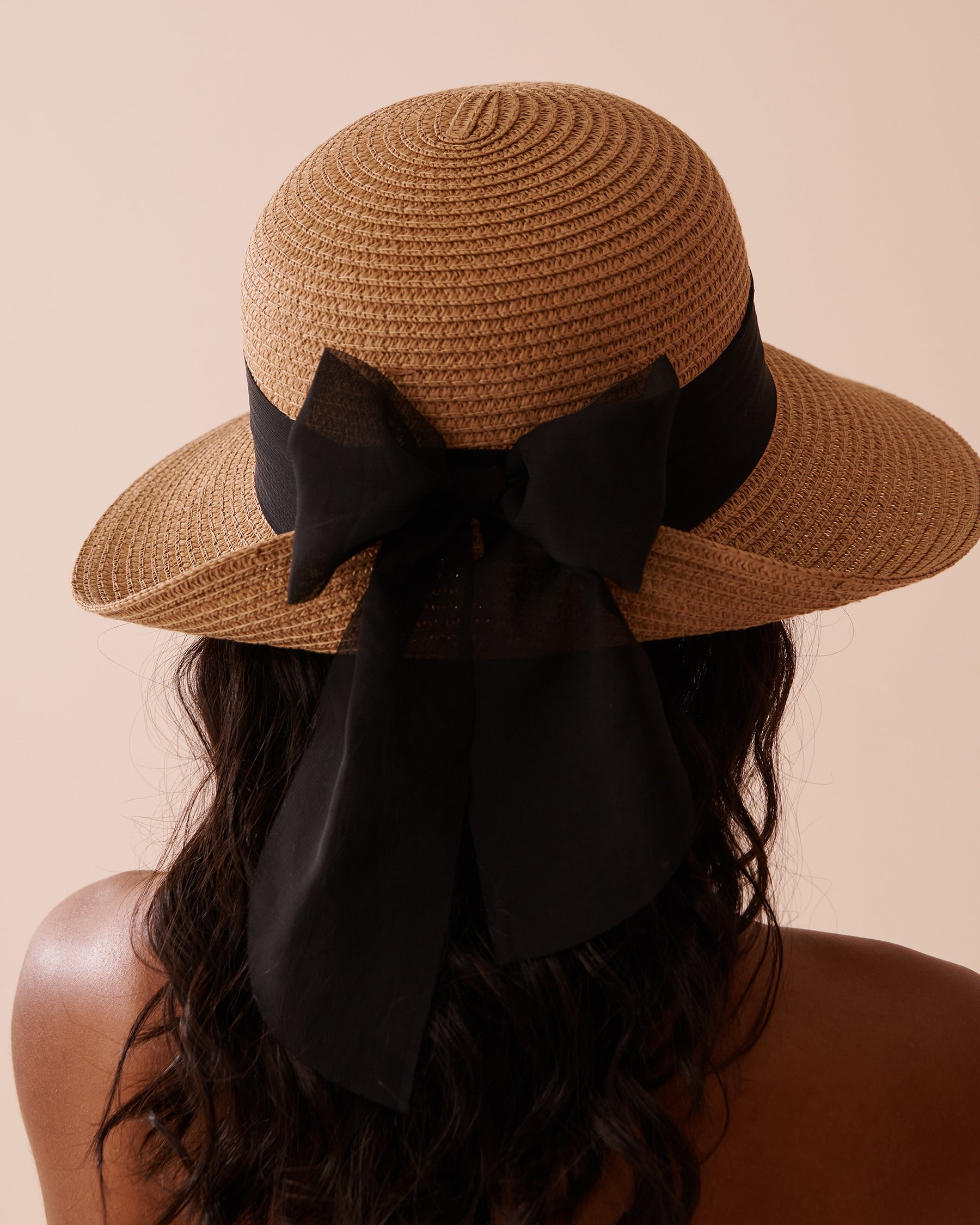 LA VIE EN ROSE AQUA Cloche Hat with Ribbon Straw 80500108 - View2