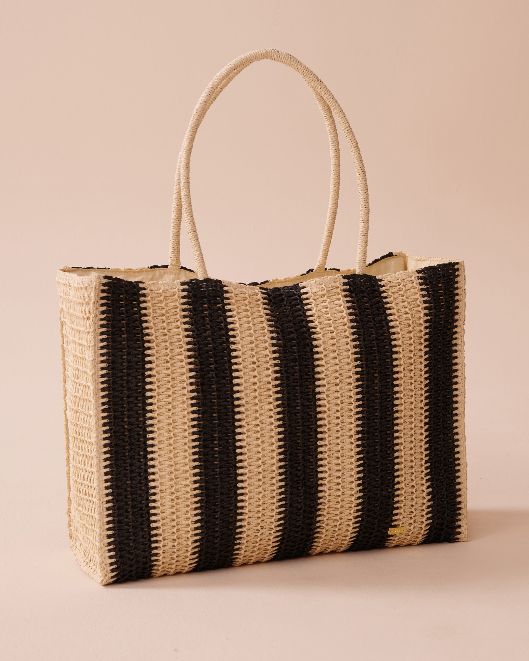 LA VIE EN ROSE AQUA Striped Straw Bag Striped Straw 80500106 - View2