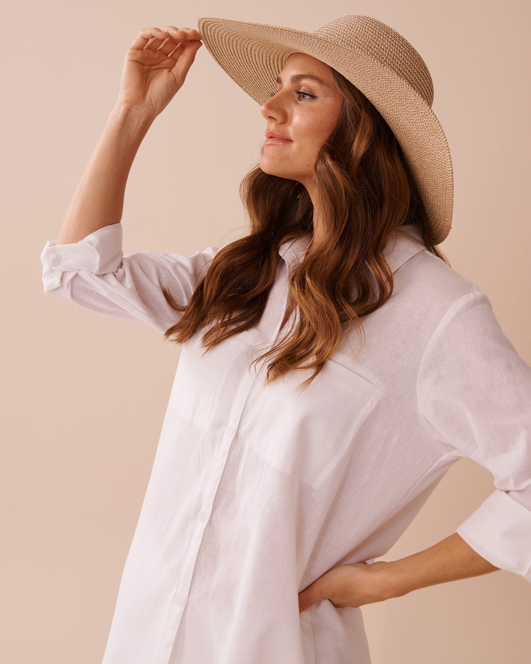 LA VIE EN ROSE AQUA Wide-brim Hat Straw 80500107 - View3