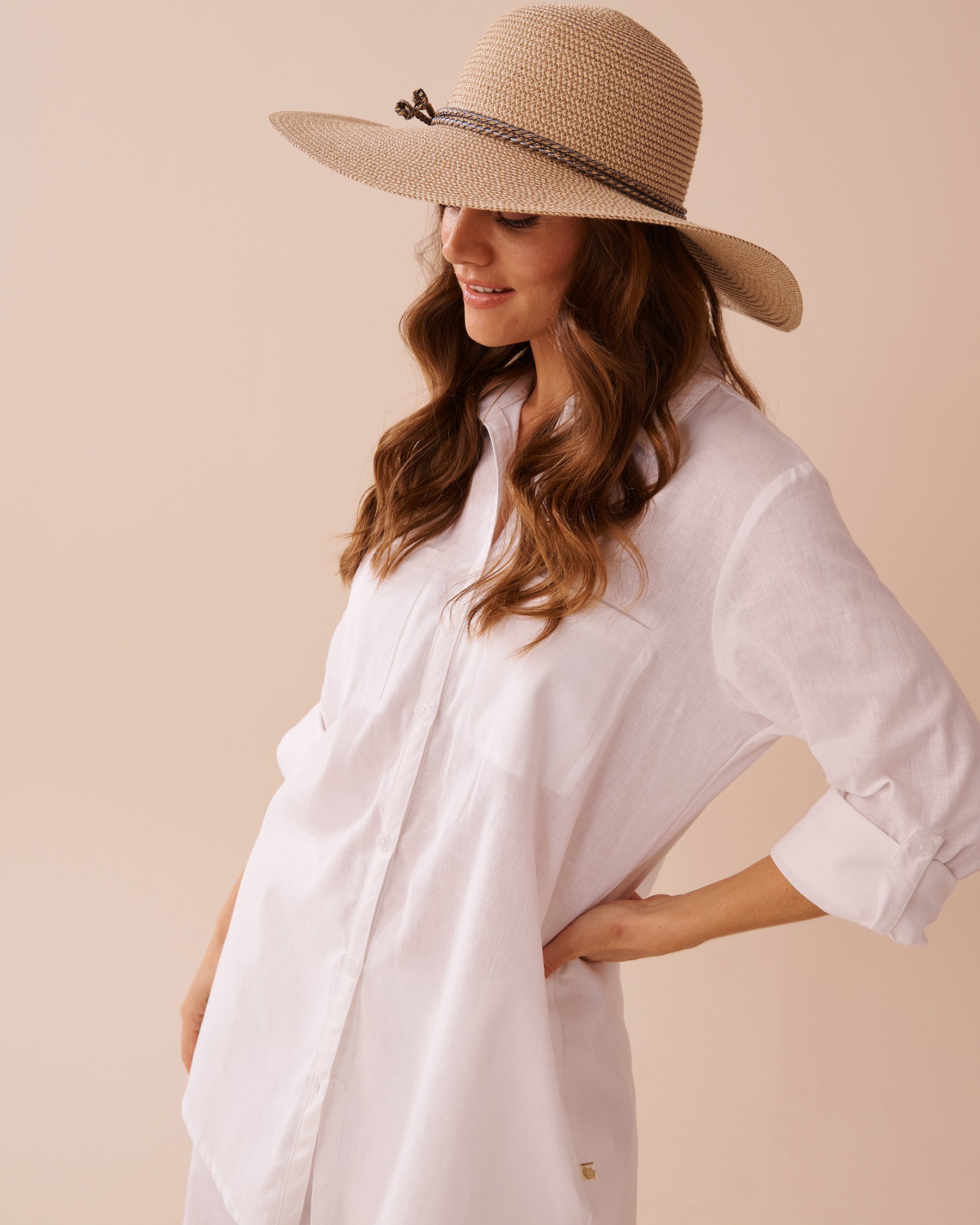 LA VIE EN ROSE AQUA Wide-brim Hat Straw 80500107 - View4