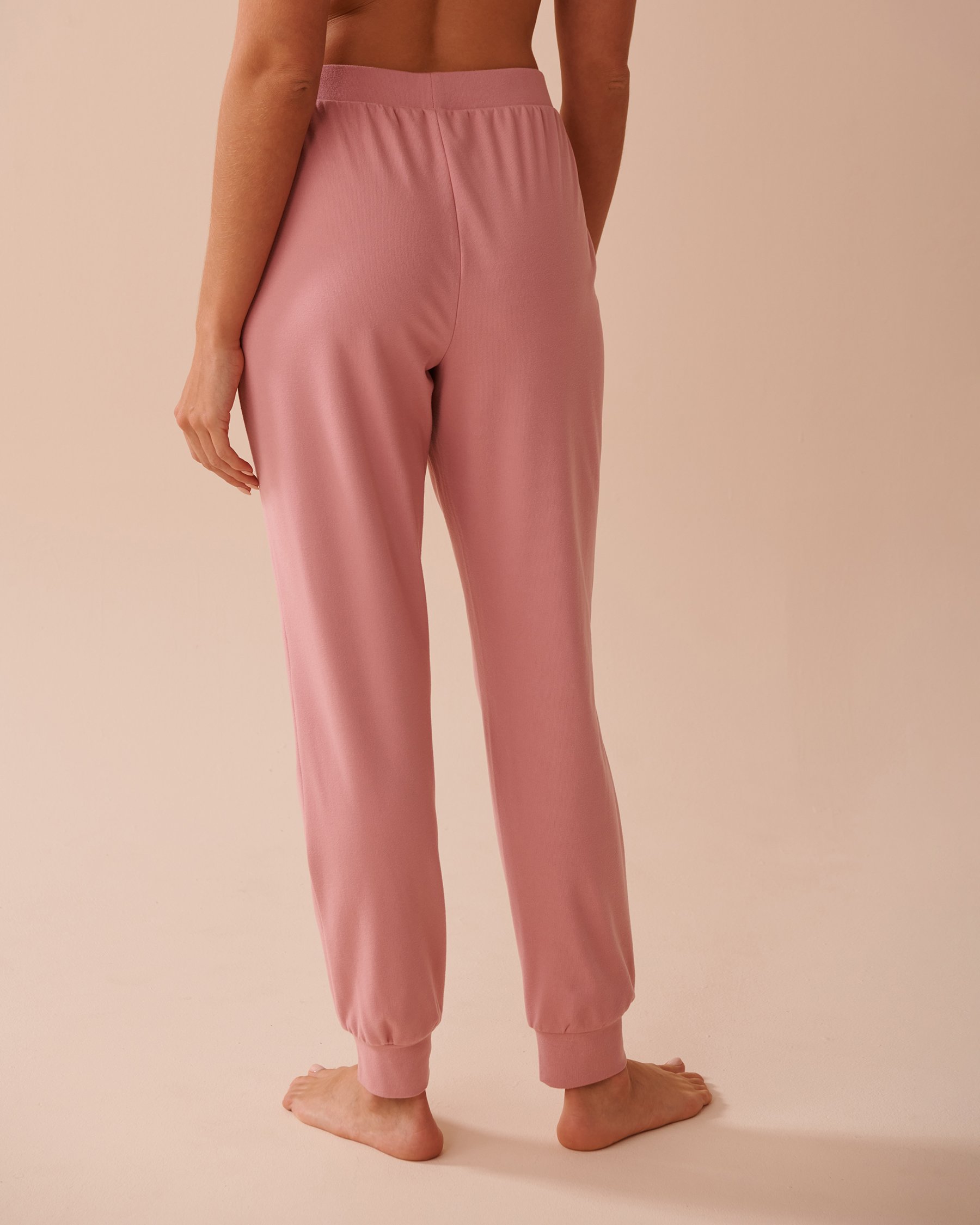 LA VIE EN ROSE Lightly Ribbed Jogger Pants Old Pink 50200086 - View2