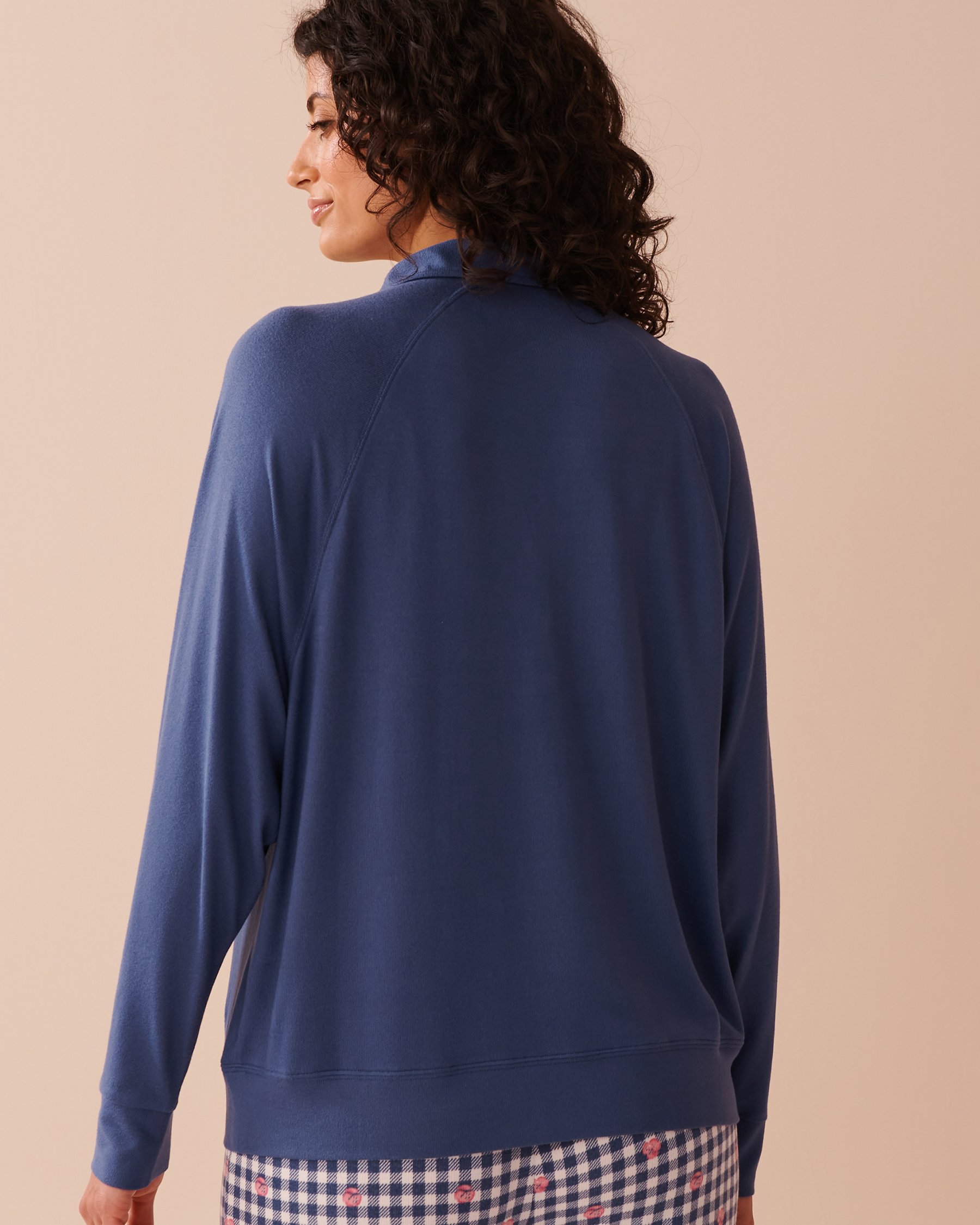 LA VIE EN ROSE Recycled Fibers Long Sleeve Shirt Grey Blue 40100674 - View3