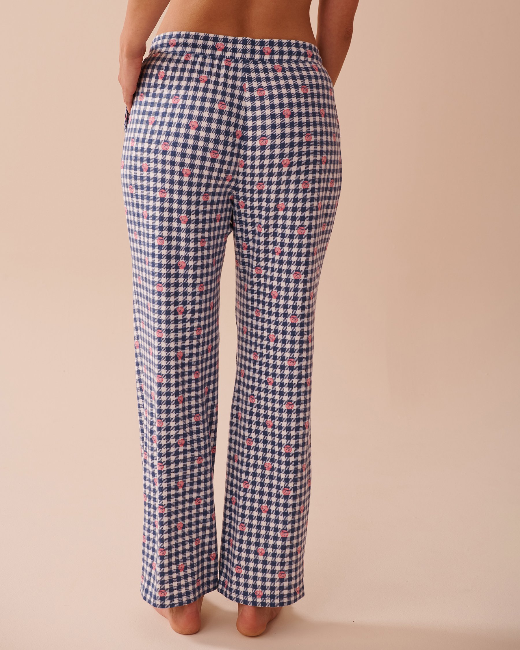 LA VIE EN ROSE Gingham Print Recycled Fibers Pajama Pants Gingham/Roses 40200662 - View1