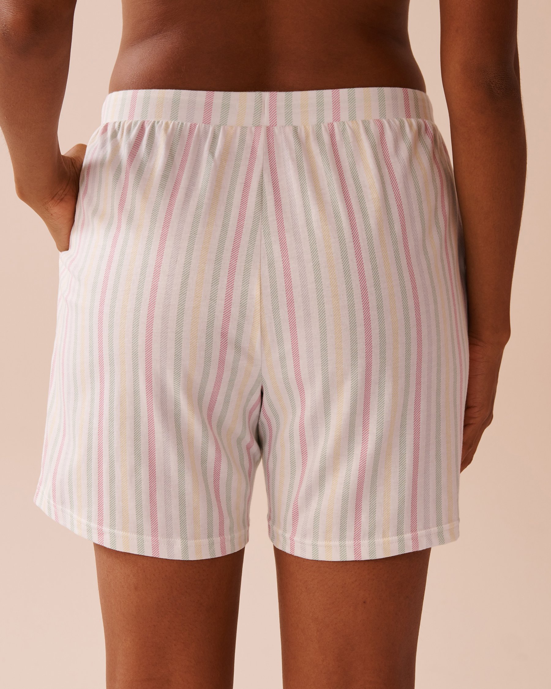 LA VIE EN ROSE Multistripe Cotton Bermuda Shorts Multistripe 40200680 - View2