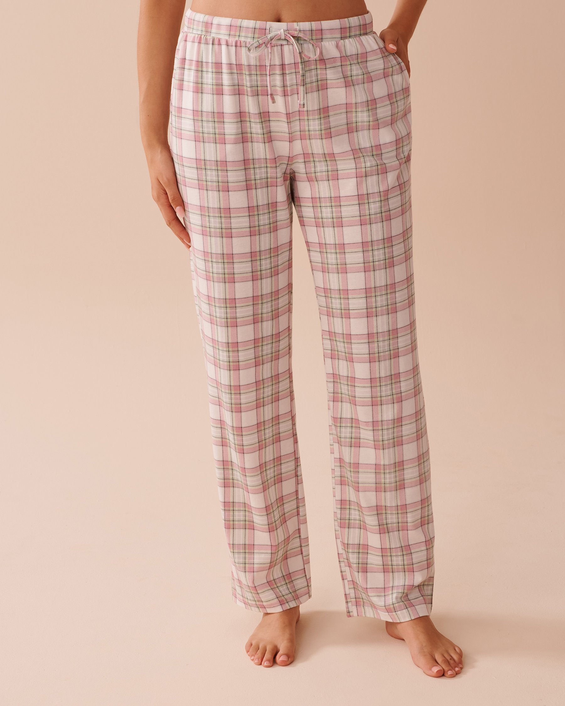 LA VIE EN ROSE Multicolor Plaid Cotton Pajama Pants Multicolor Plaid 40200681 - View3