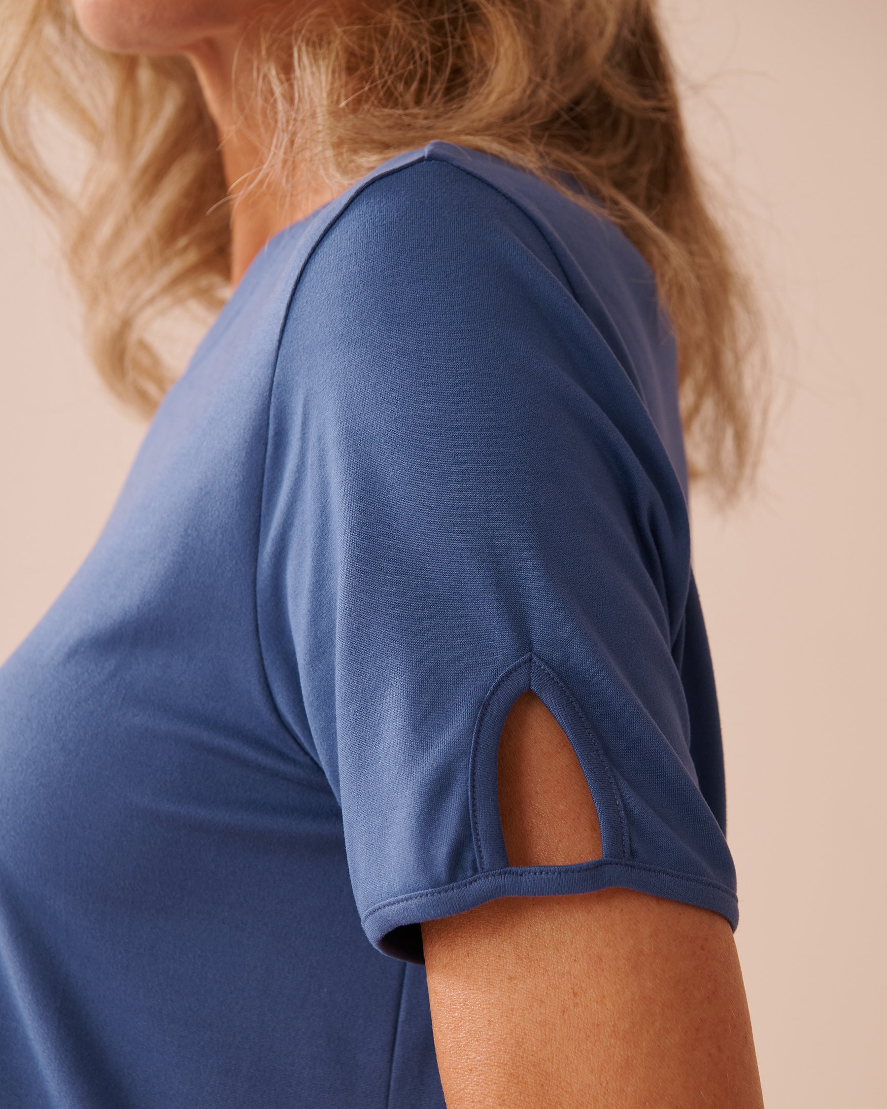 LA VIE EN ROSE Dog Print Super Soft Short Sleeve Sleepshirt Grey Blue 40500402 - View4