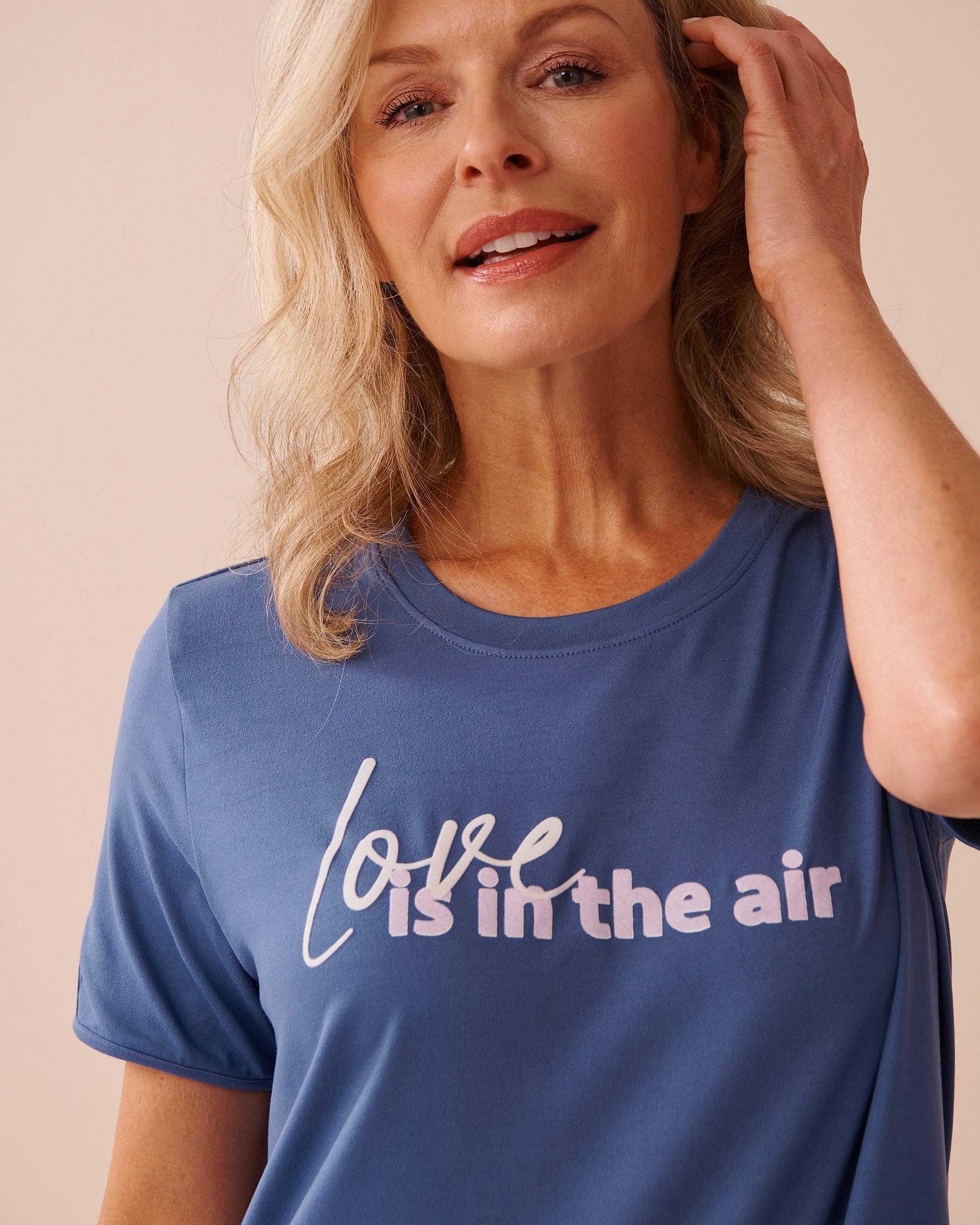 LA VIE EN ROSE Dog Print Super Soft Short Sleeve Sleepshirt Grey Blue 40500402 - View5