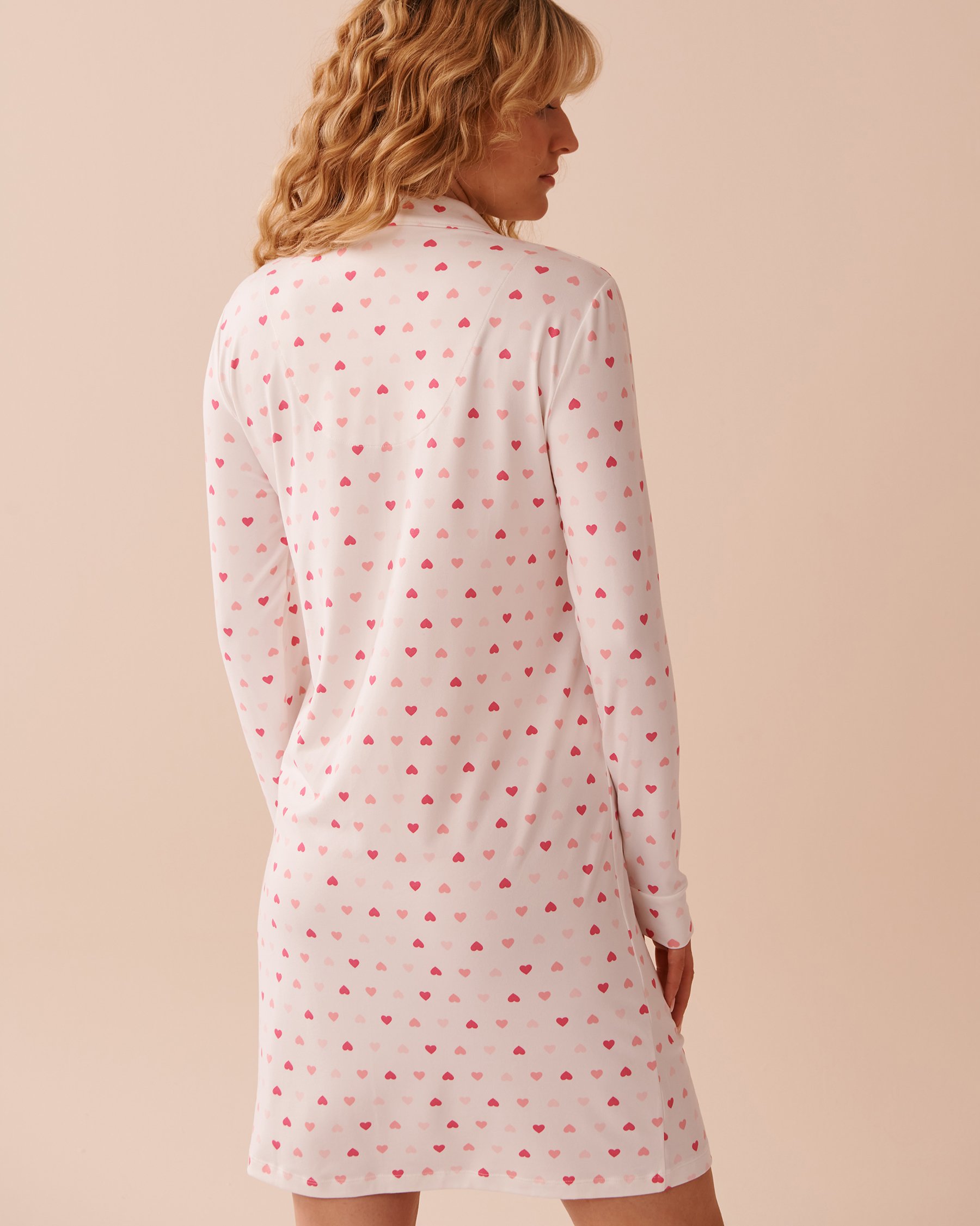 LA VIE EN ROSE Heart Print Super Soft Sleepshirt 2 White/Pink Hearts 40500410 - View2