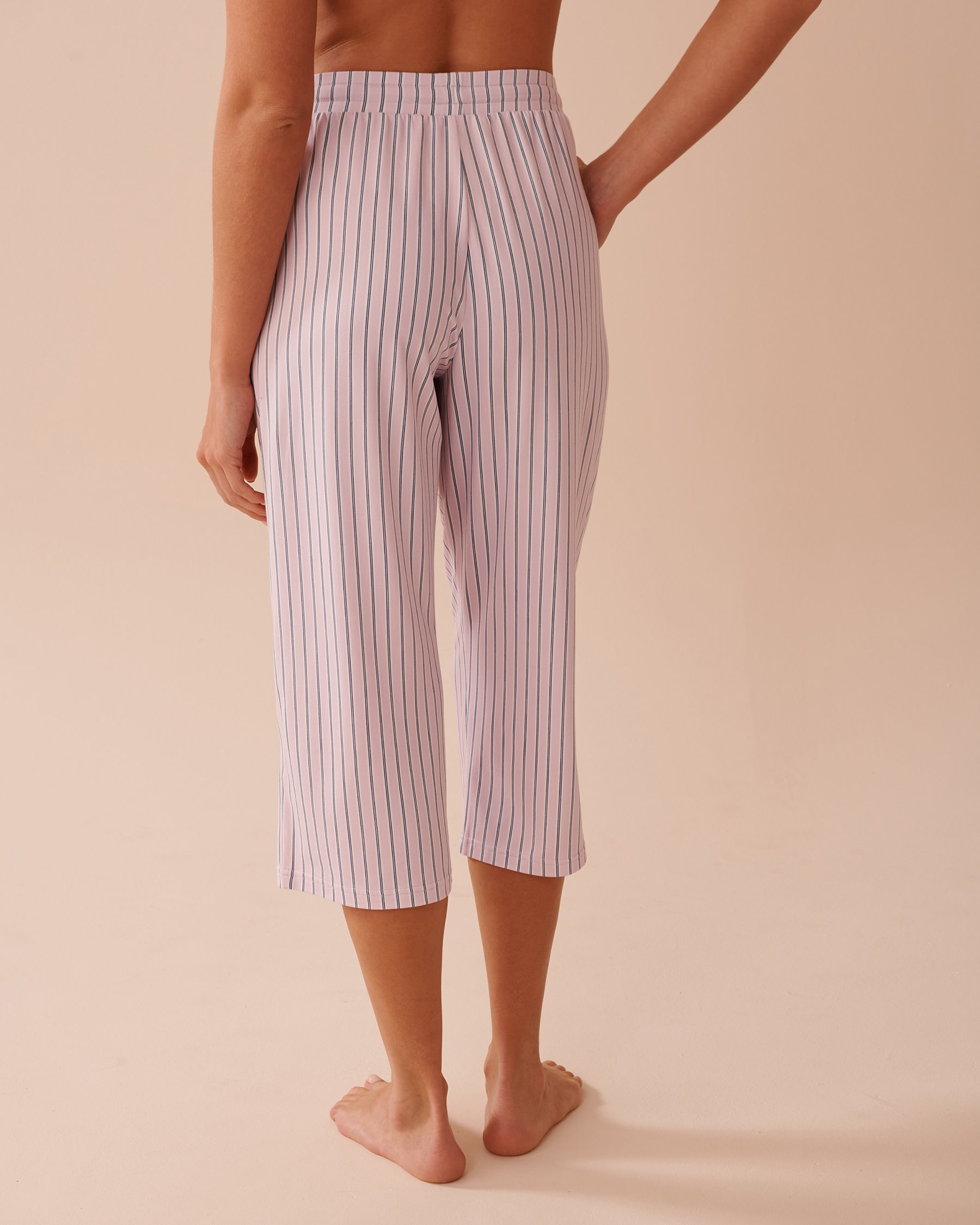 LA VIE EN ROSE Lavender Stripe Super Soft Capris Lavender Stripes 40200666 - View2