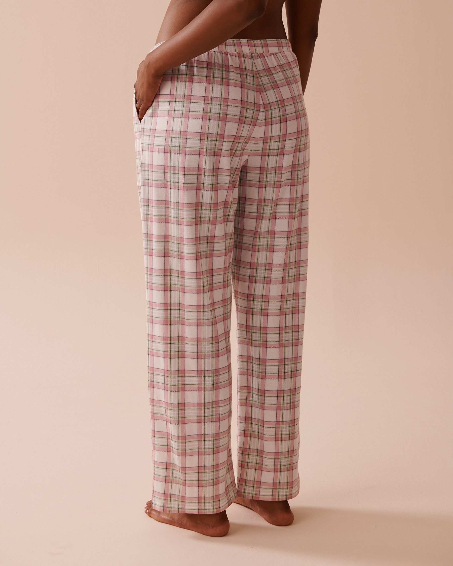 LA VIE EN ROSE Multicolor Plaid Cotton Pajama Pants Multicolor Plaid 40200681 - View2