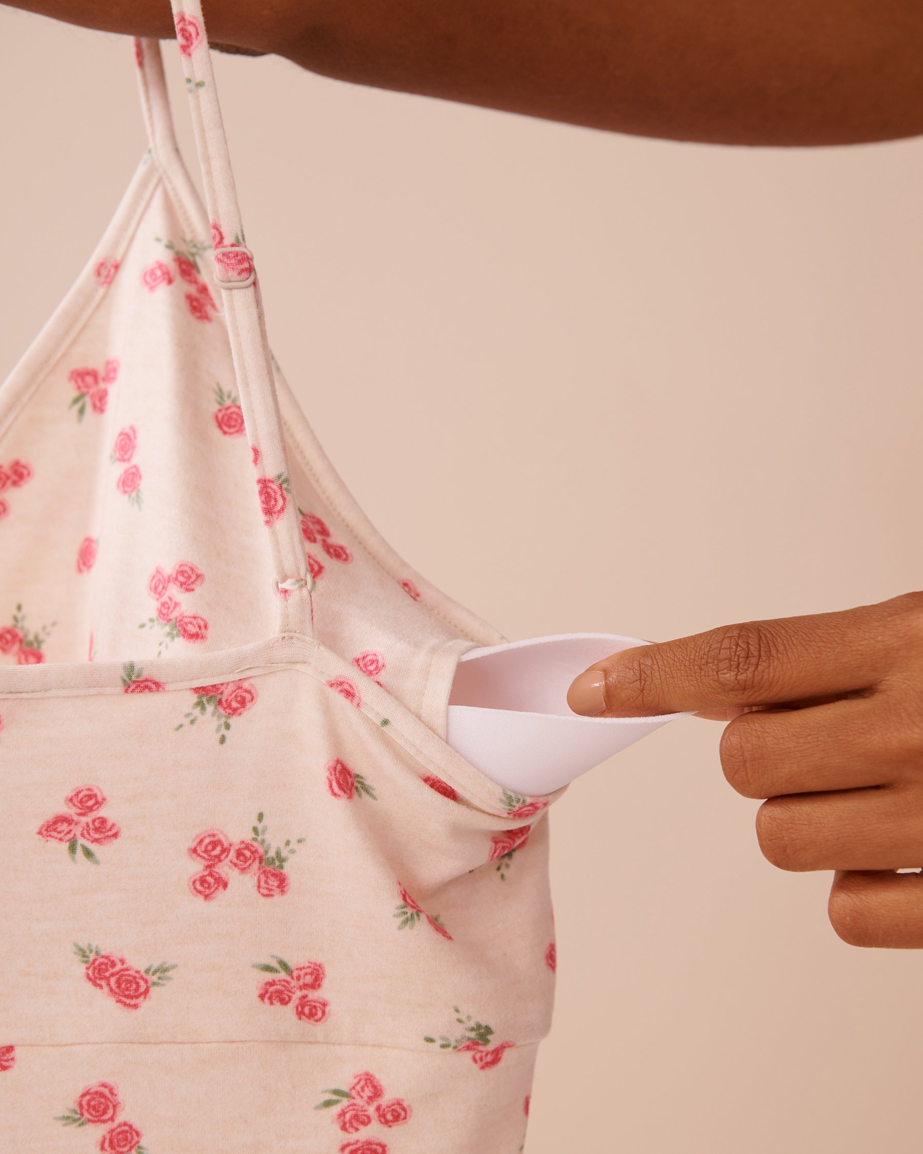 LA VIE EN ROSE Rose Print Super Soft Nightie  1 Oatmeal/Roses 40500408 - View4