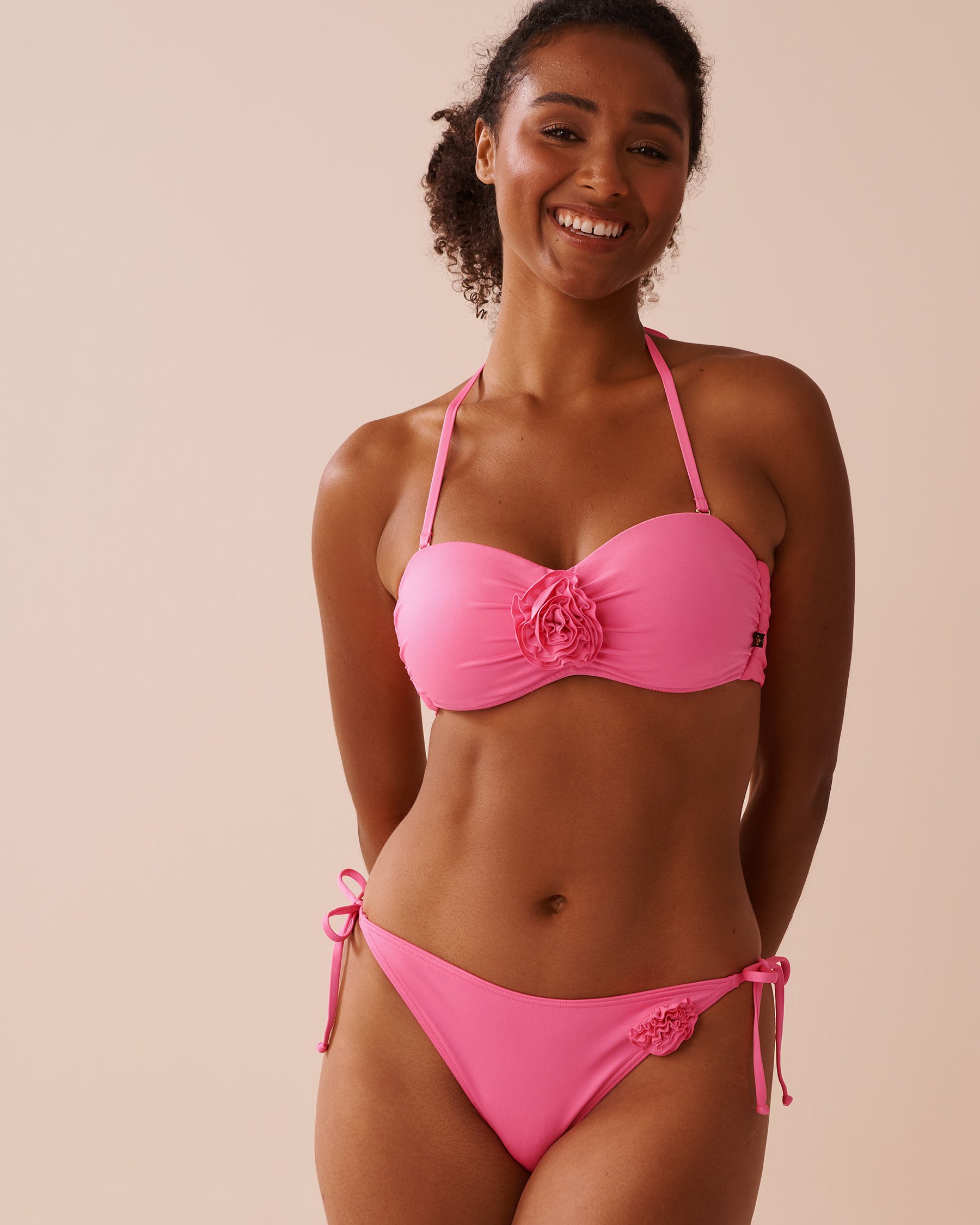 LA VIE EN ROSE AQUA ROSETTE Bandeau Bikini Top Pink Pop 70100692 - View5