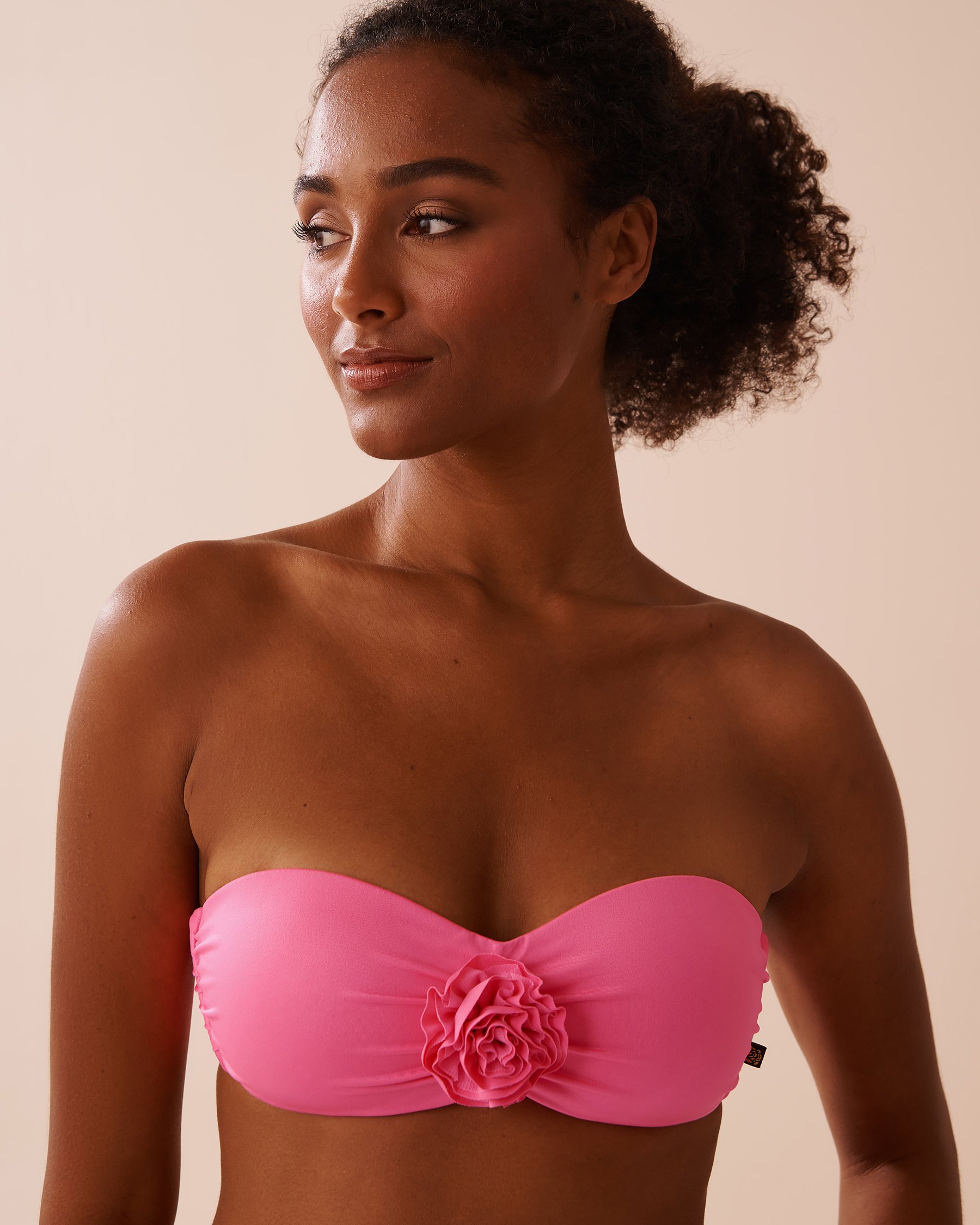 LA VIE EN ROSE AQUA ROSETTE Bandeau Bikini Top Pink Pop 70100692 - View6