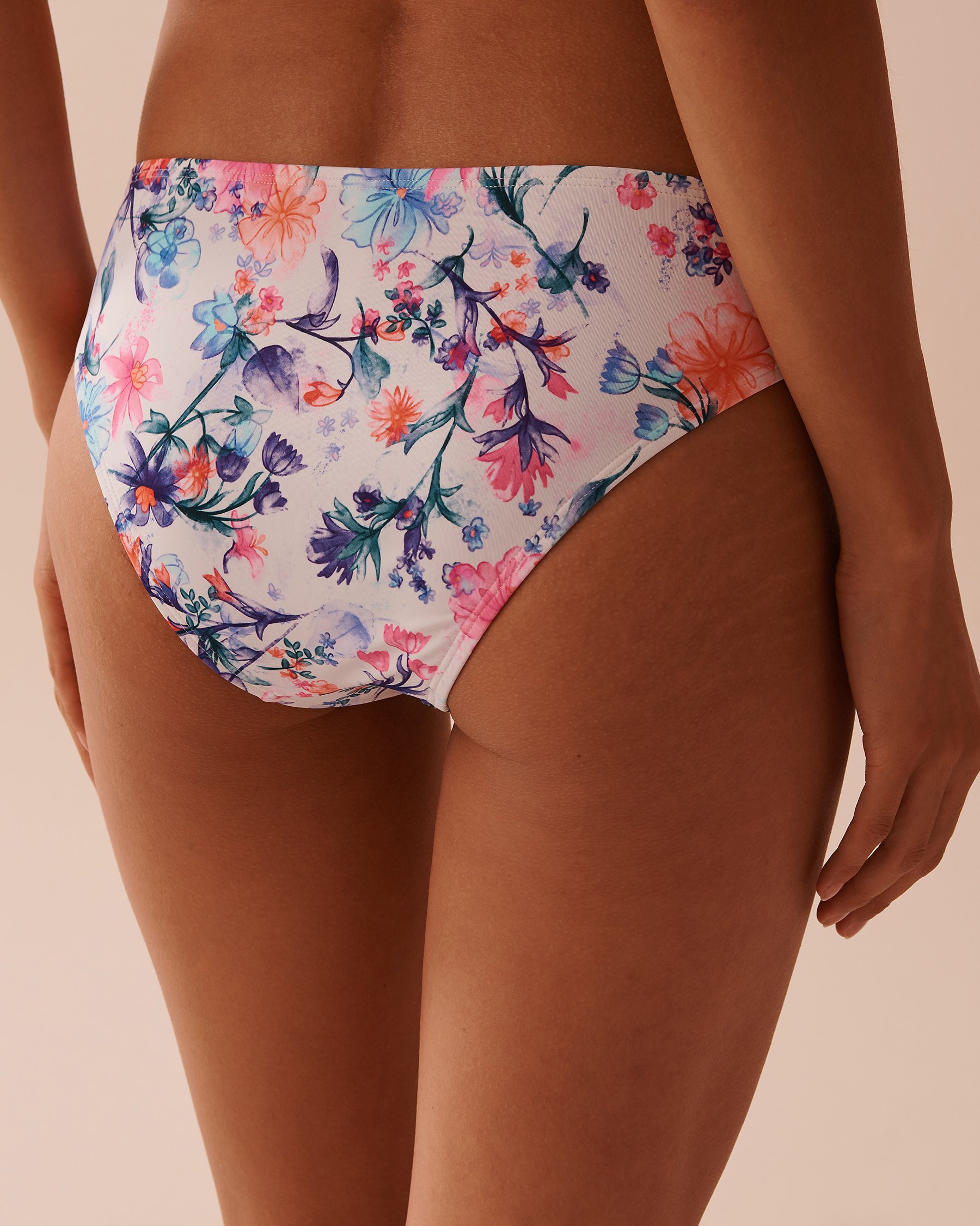 LA VIE EN ROSE AQUA WATERCOLOR Brazilian Bikini Bottom Watercolor Flowers 70300641 - View7