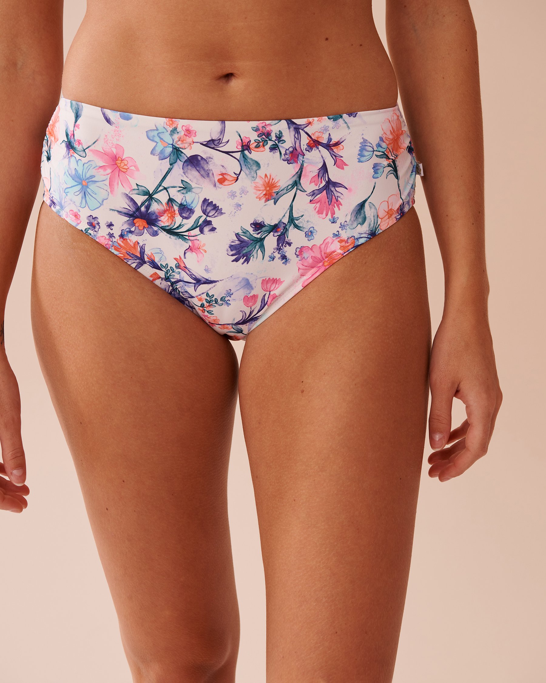 LA VIE EN ROSE AQUA WATERCOLOUR Mid-rise Bikini Bottom Watercolour Flowers 70300642 - View4