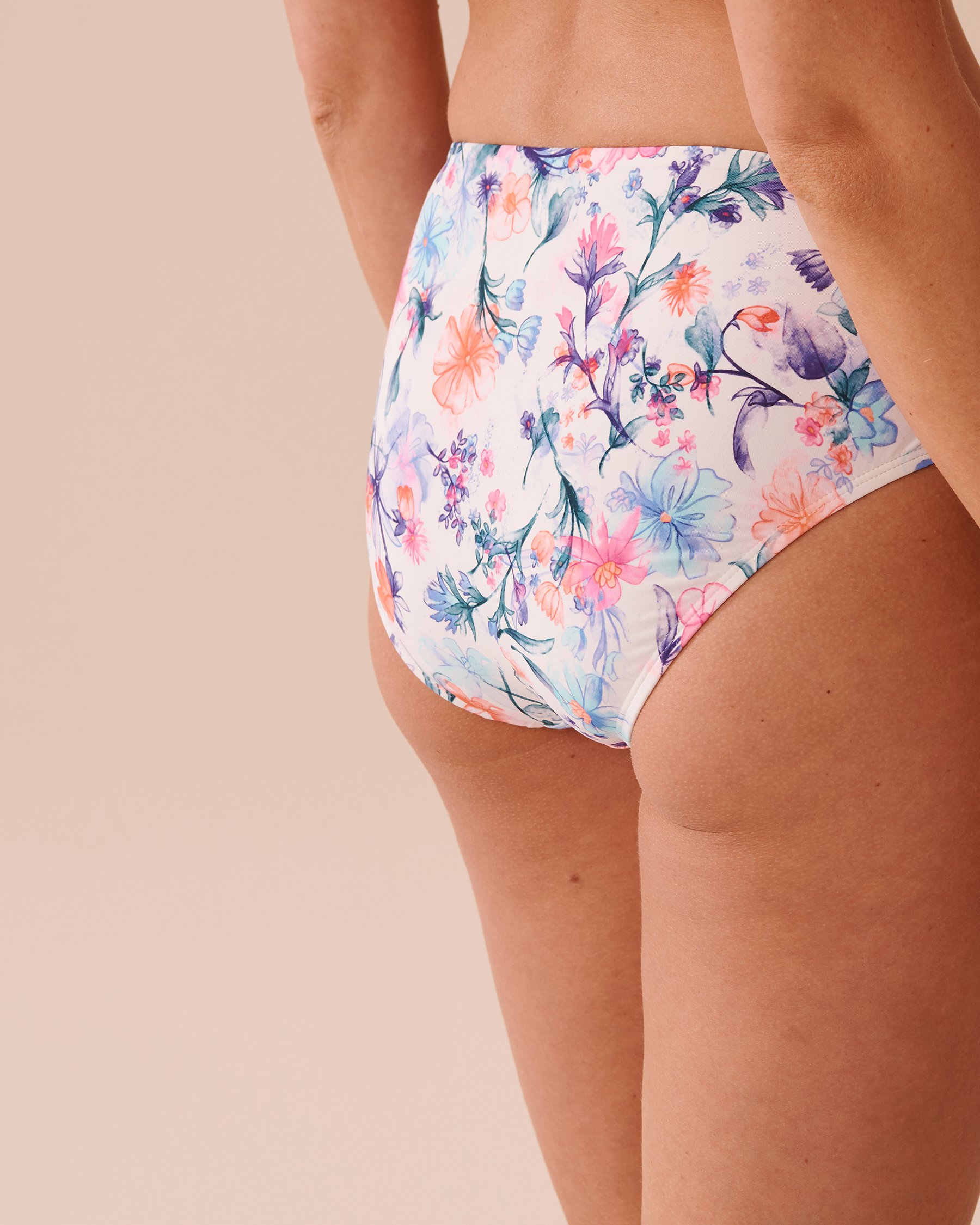 LA VIE EN ROSE AQUA WATERCOLOUR Mid-rise Bikini Bottom Watercolour Flowers 70300642 - View6