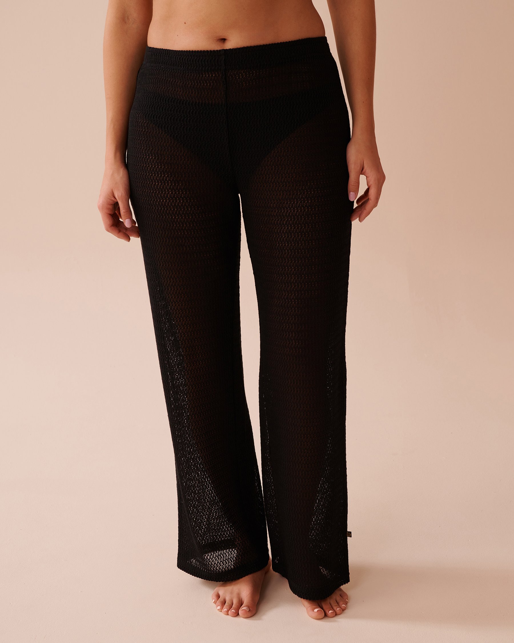 LA VIE EN ROSE AQUA Crochet Pants Black 80200062 - View1