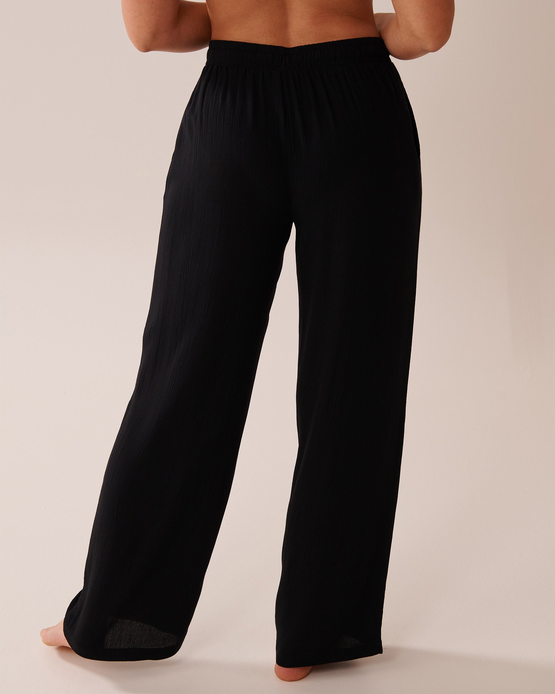 LA VIE EN ROSE AQUA Gauze Pants Black 80200063 - View2