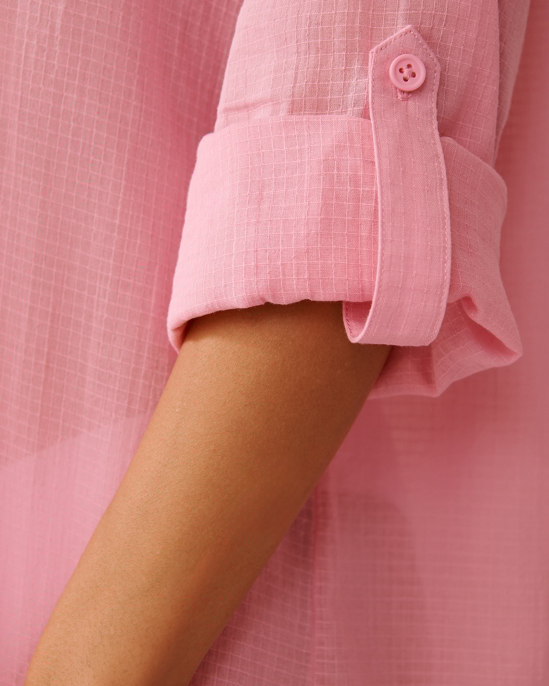 LA VIE EN ROSE AQUA Chemise longue en coton Rose 80400064 - View3