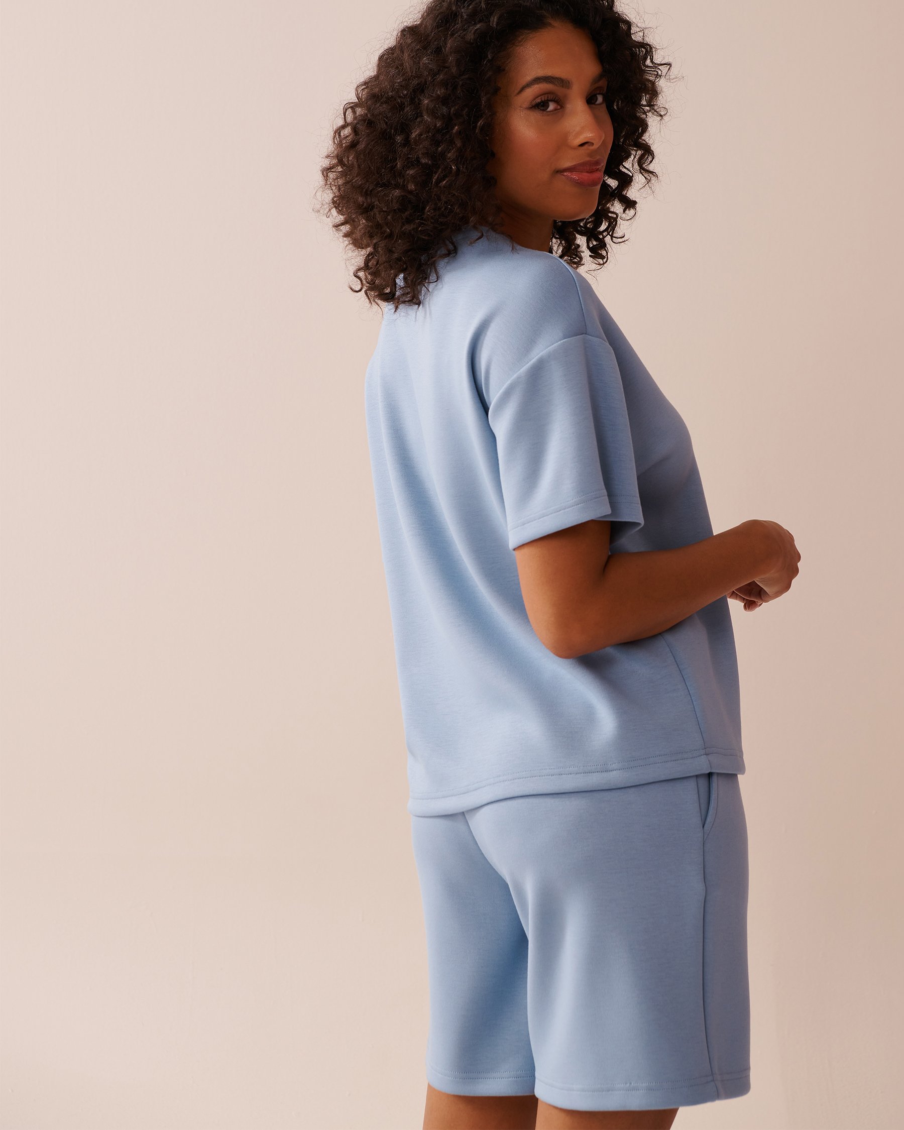 LA VIE EN ROSE Heavyweight T-shirt Cloud Blue 50100101 - View5