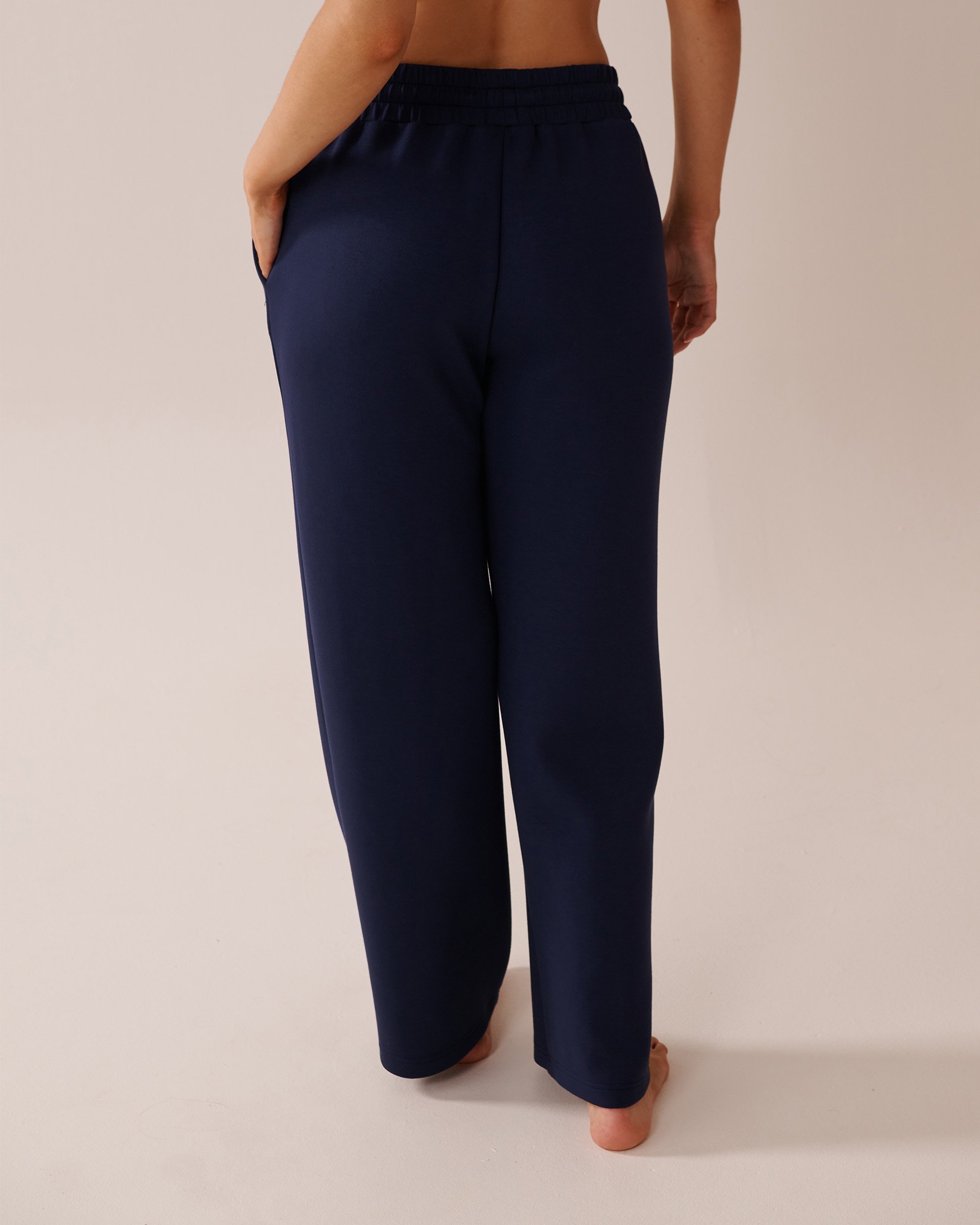 LA VIE EN ROSE Wide Leg Pants Navy Blue 50200087 - View2