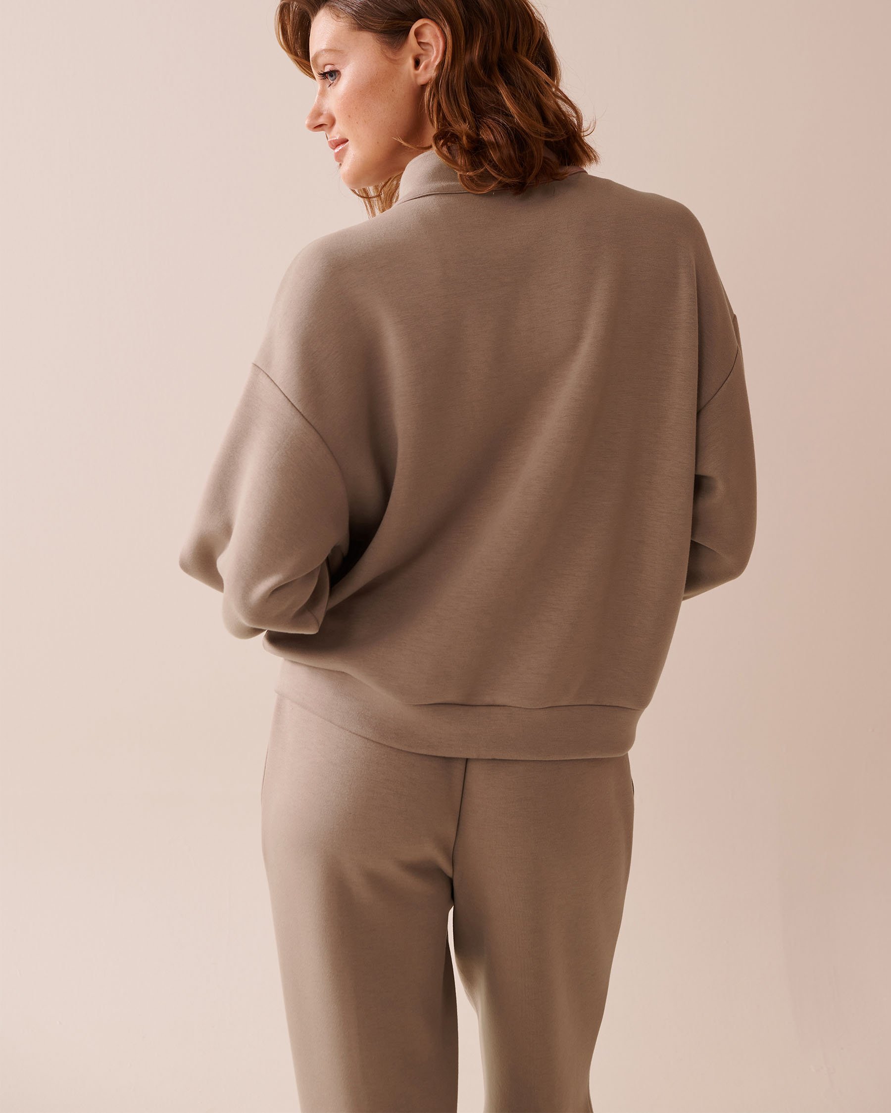 LA VIE EN ROSE Zip-up Sweatshirt Brown 50100100 - View4