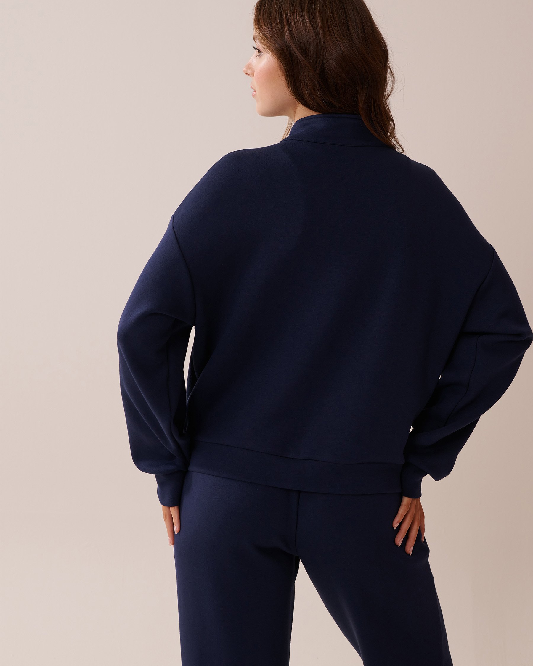 LA VIE EN ROSE Zip-up Sweatshirt Navy Blue 50100100 - View3