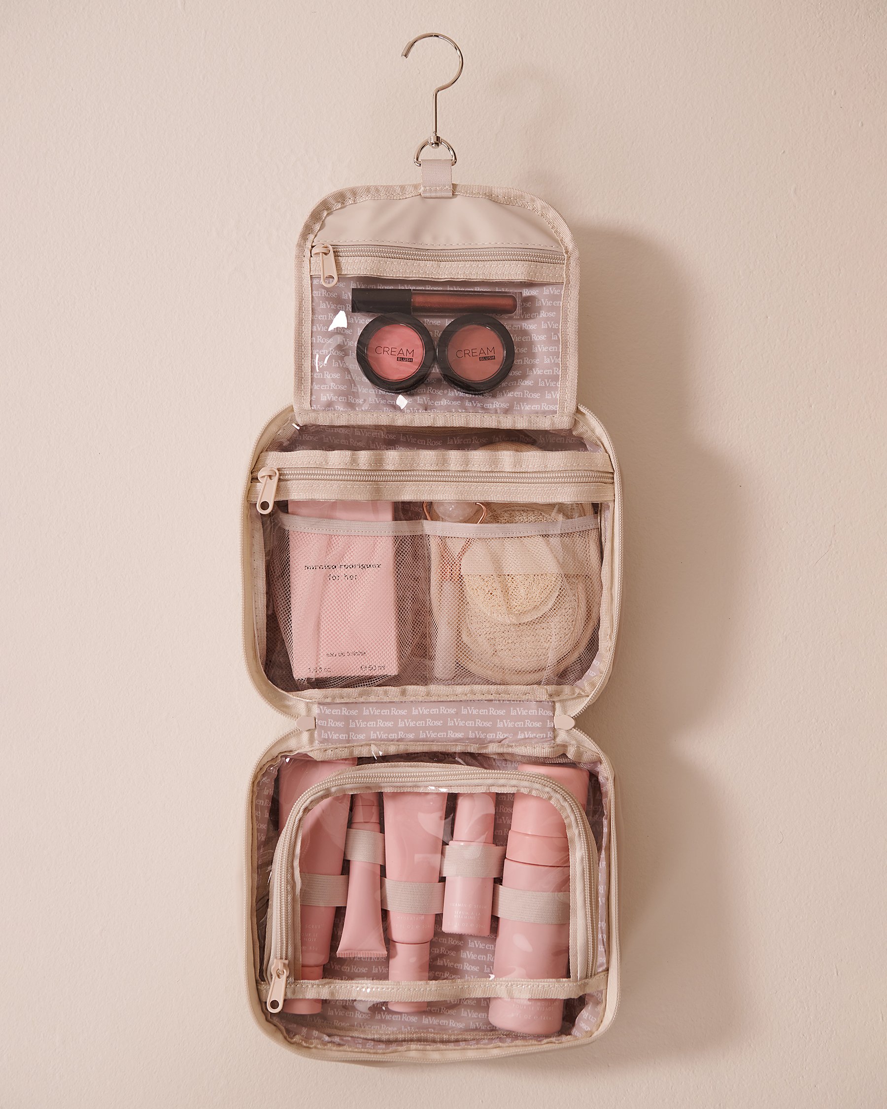 LA VIE EN ROSE Trousse à cosmétiques Beige clair 40700394 - Voir2
