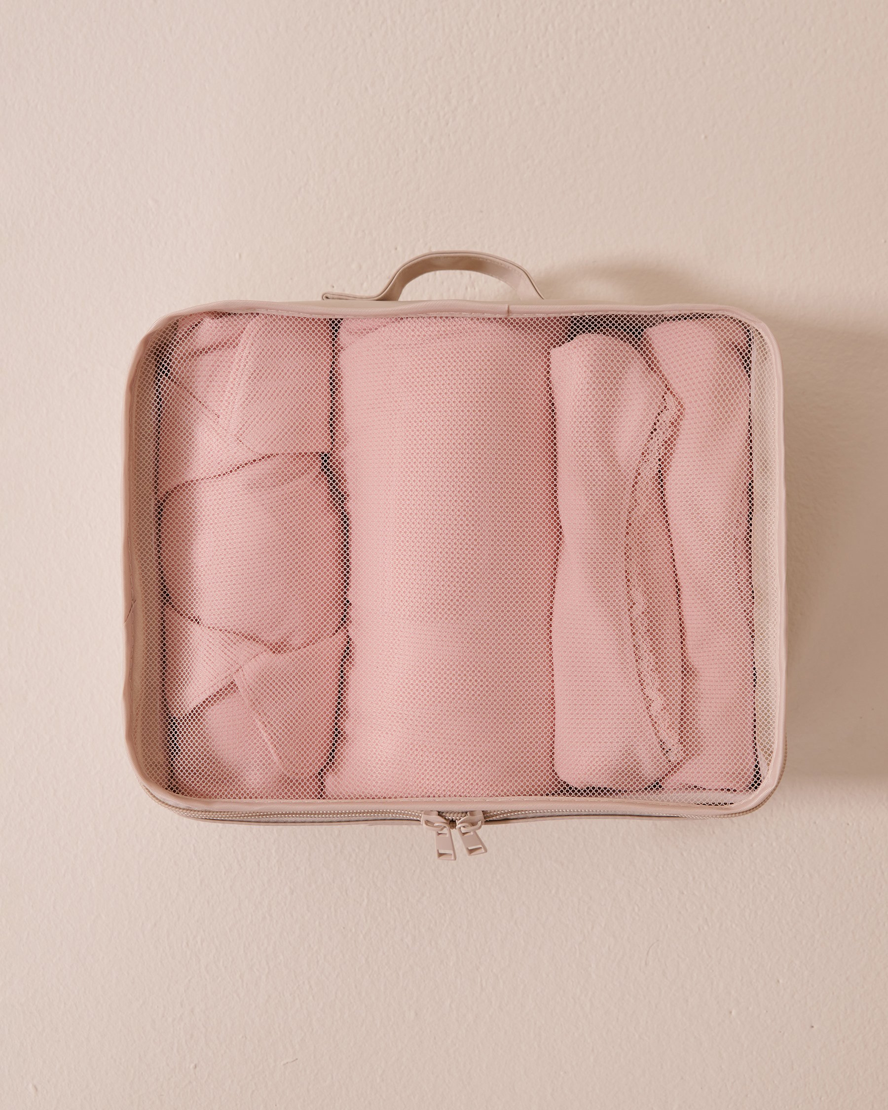 LA VIE EN ROSE Travel Packing Cubes Light Beige 40700393 - View3