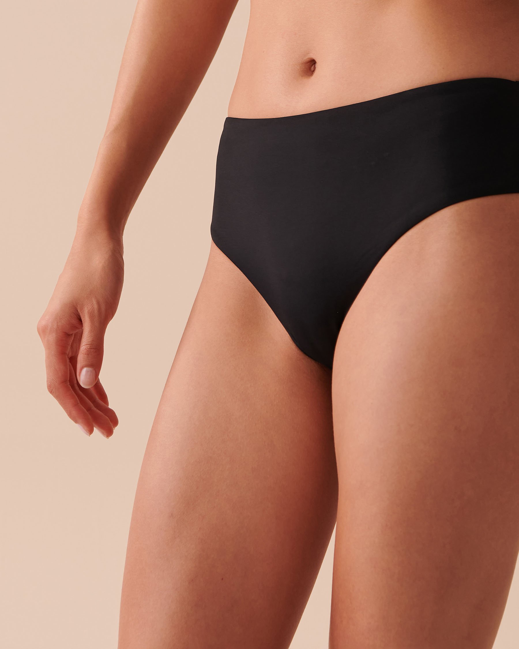 LA VIE EN ROSE AQUA Bas de bikini cheeky taille mi-haute BLACK Noir 70300632 - Voir1