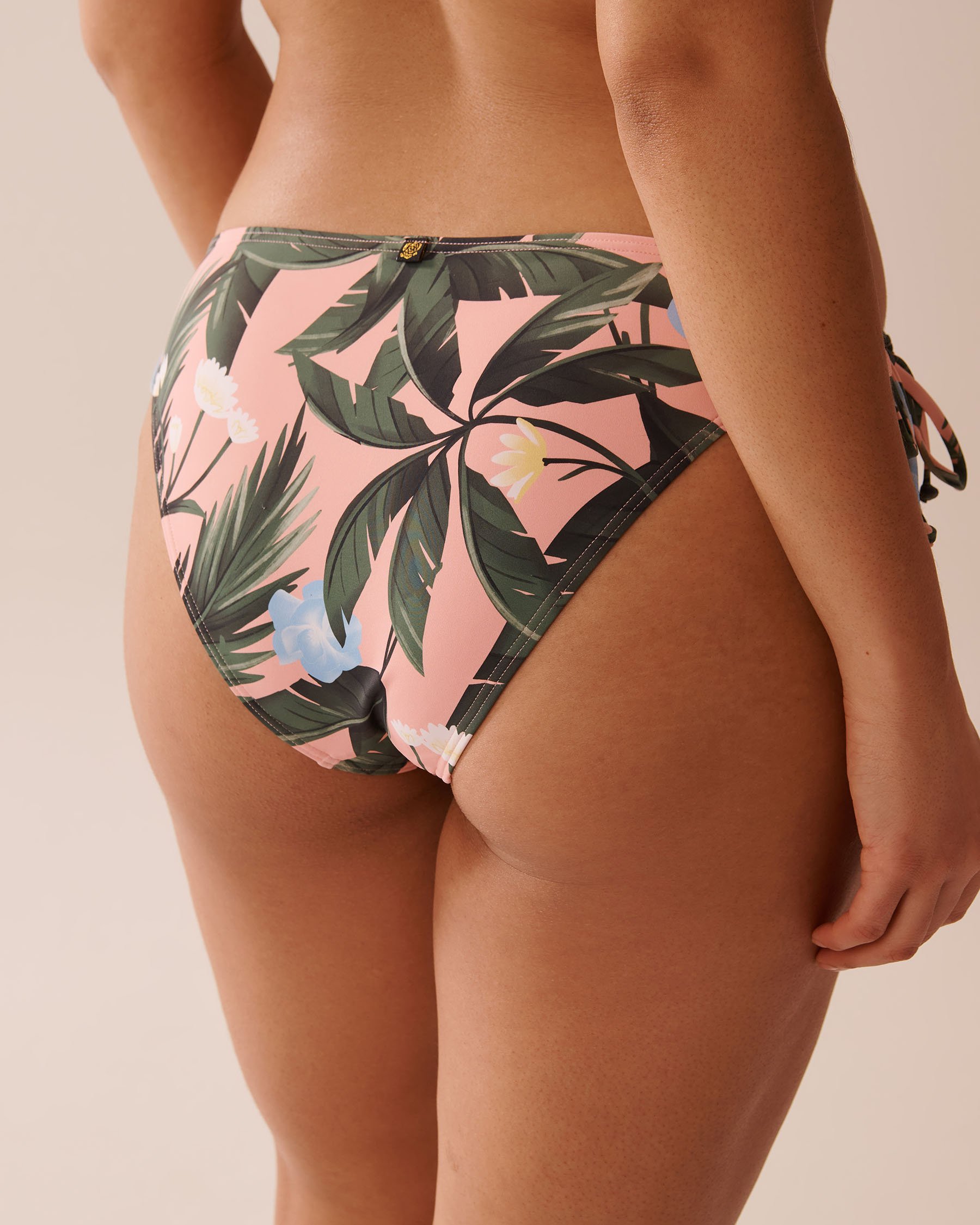 LA VIE EN ROSE AQUA Bas de bikini brésilien noué aux hanches PEACHY TROPICS Tropical/Pêche 70300724 - View2