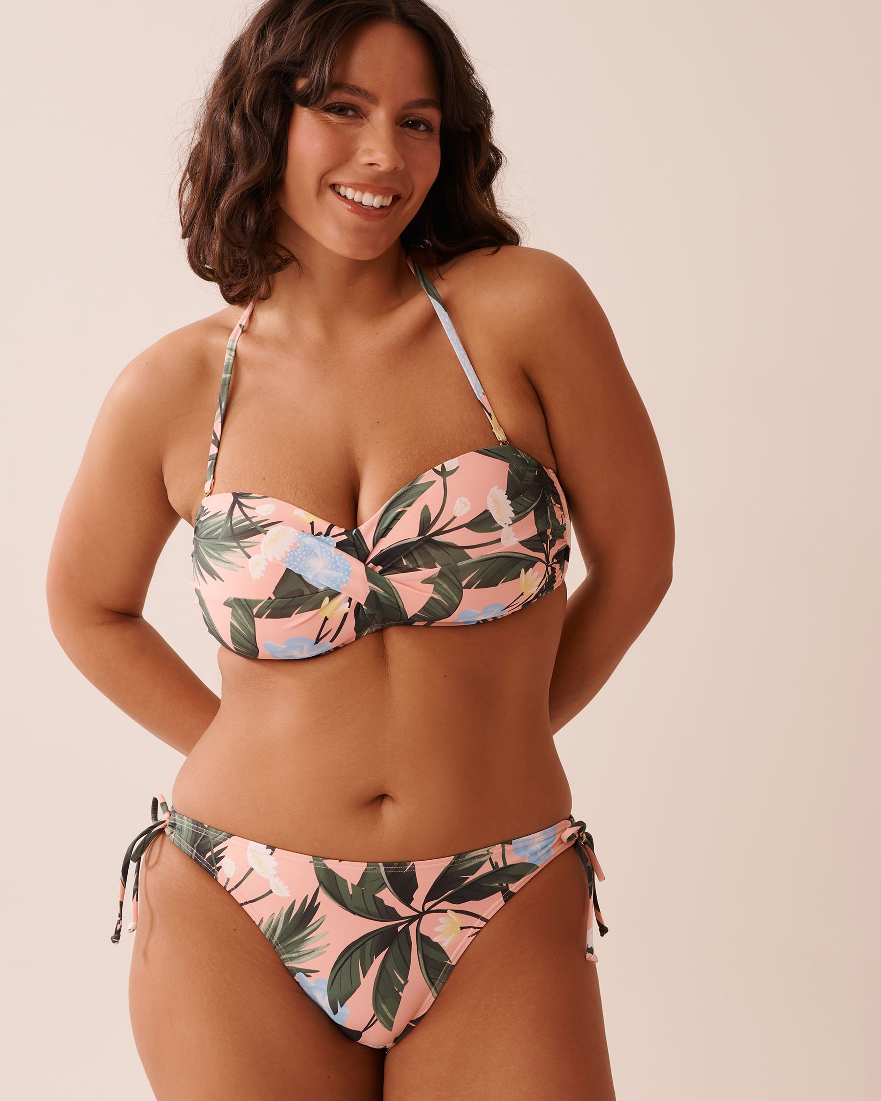 LA VIE EN ROSE AQUA Haut de bikini bandeau torsadé PEACHY TROPICS Tropical/Pêche 70100778 - Voir2