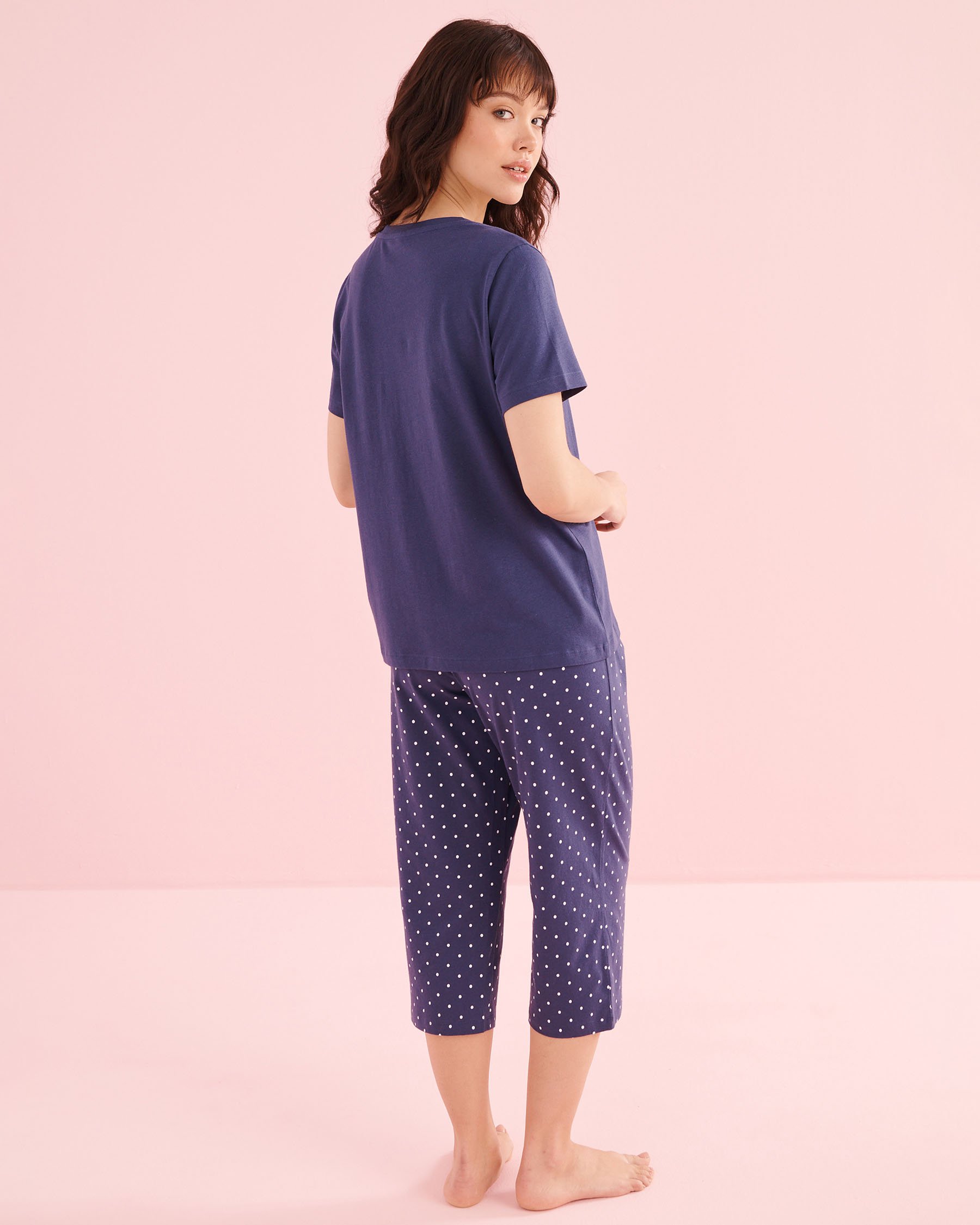 LA VIE EN ROSE Ensemble pyjama t-shirt et capri en coton imprimé tortue de mer Bleu marine 40400097 - View2