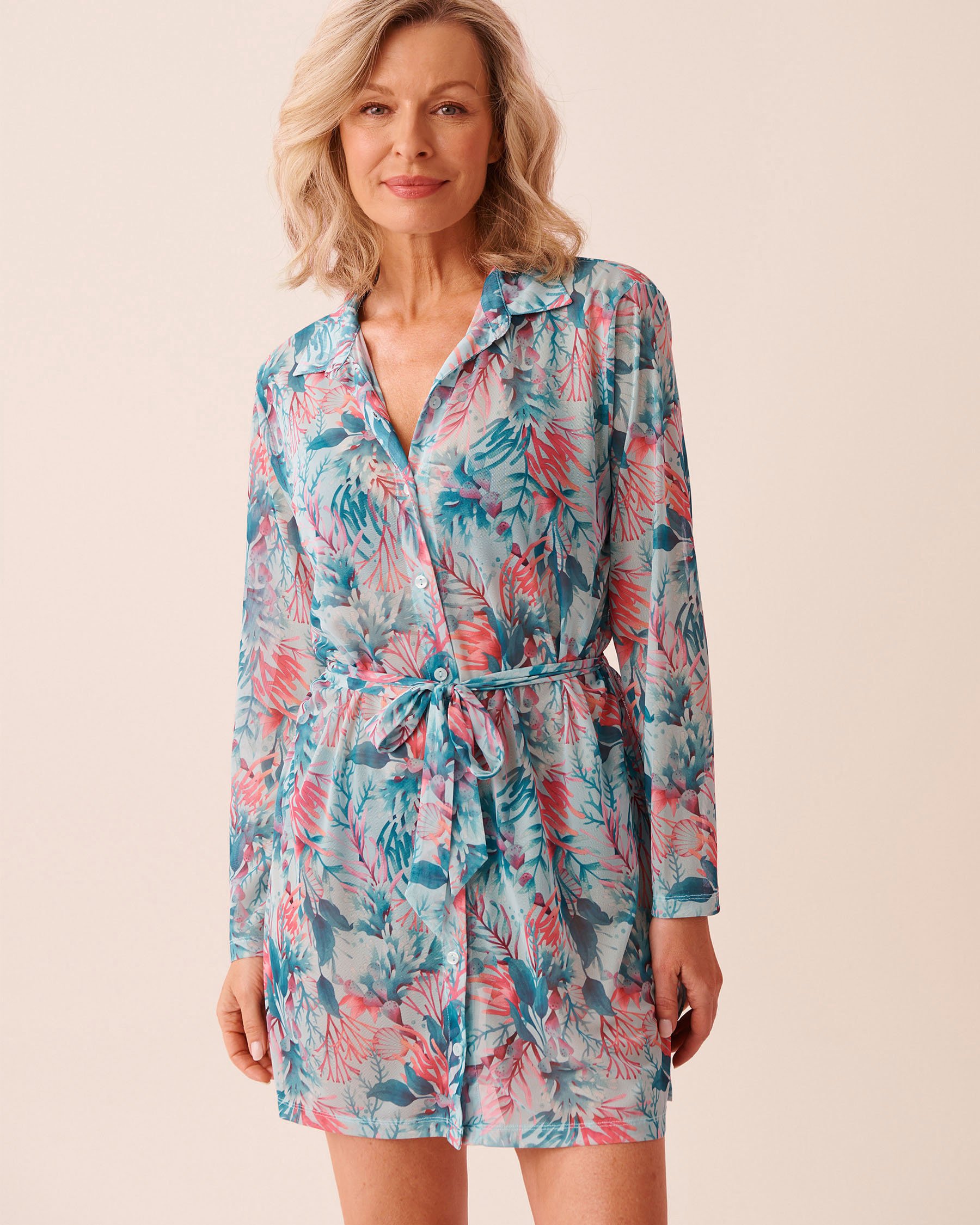 LA VIE EN ROSE AQUA Chemise longue en résille Récif enchanté 80100041 - Voir3